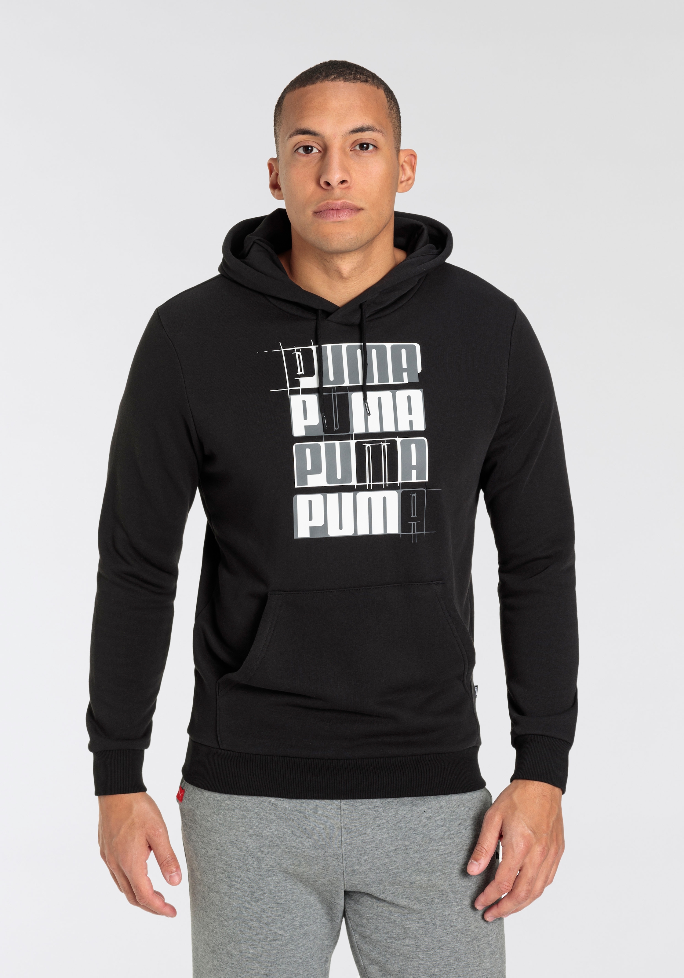 PUMA Kapuzensweatshirt »ESS+ LOGO LAB HOODIE TR«, 1 Stk. mit Kängurutasche, mit Print-Applikation, Regular Fit, mit Kapuze