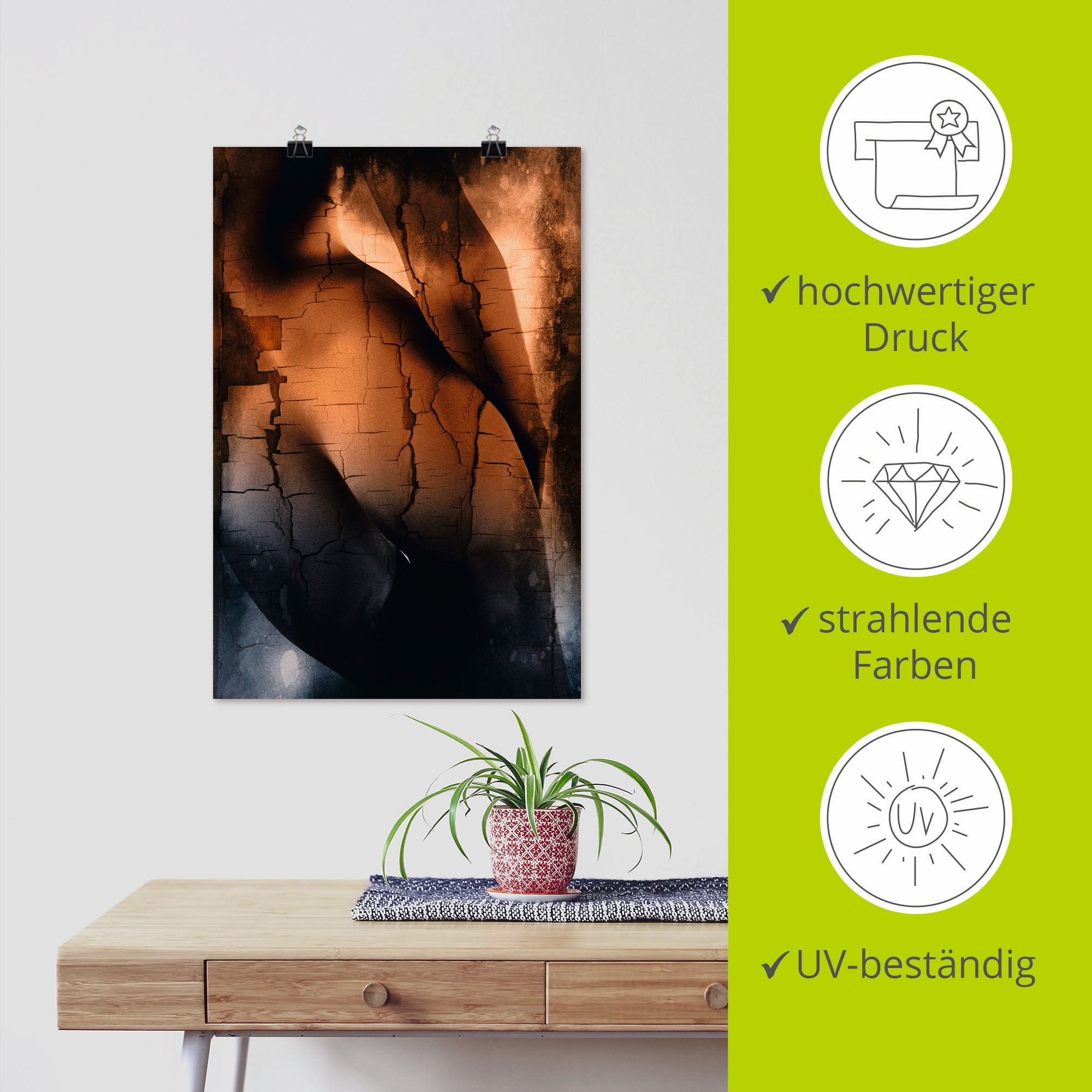 Artland Poster »Erotische Kurven«, Frau, (1 St.), als Alubild, Leinwandbild, Wandaufkleber oder Poster in versch. Grössen