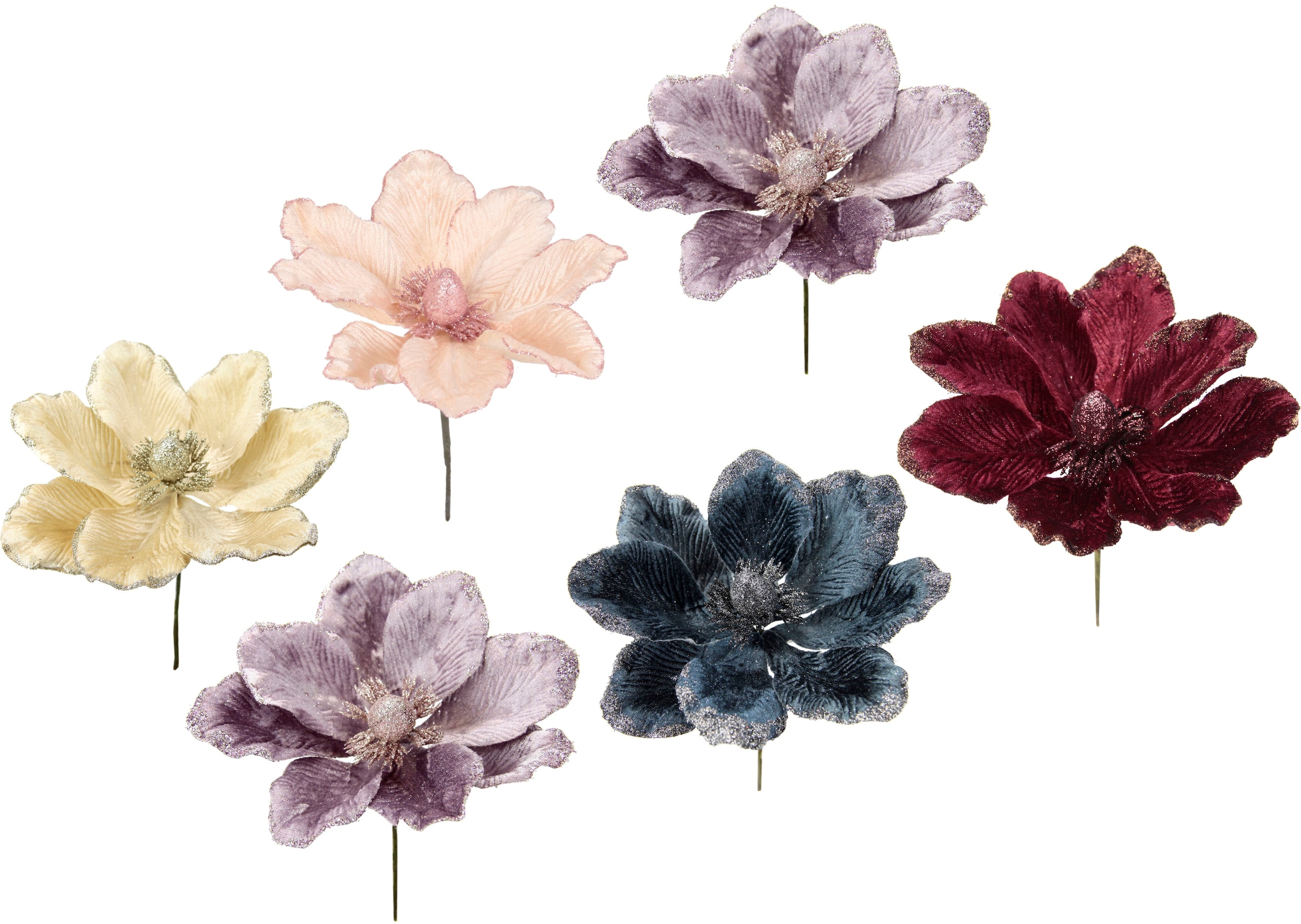 I.GE.A. Kunstblume »Magnolie«, Kunstblume, Dekoblume, 6er Set