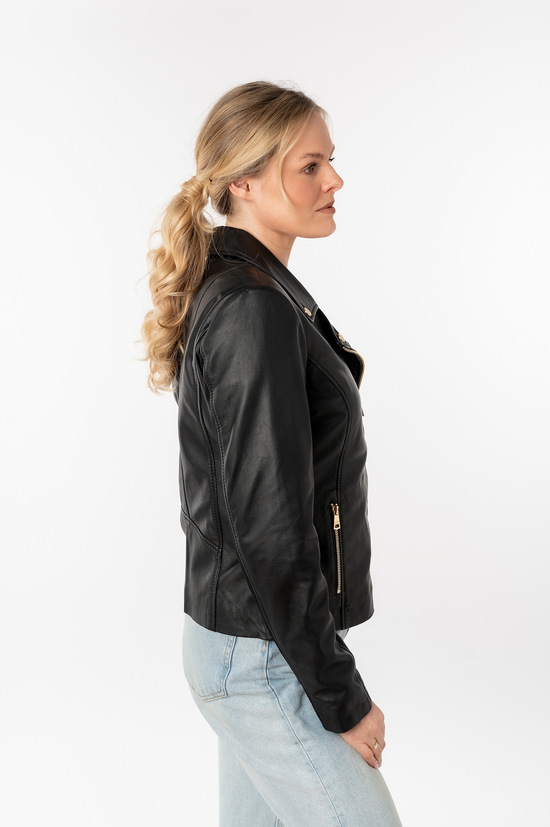 Mauritius Lederjacke »MWFylli«, mit Knopfdetails, Reverskragen