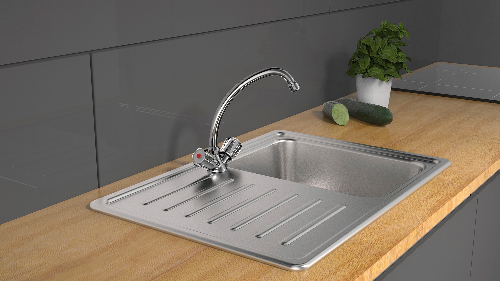 Schütte Spültischarmatur "Duo Mix" Niederdruck Armatur Küche, schwenkbarer Wasserhahn, Mischbatterie