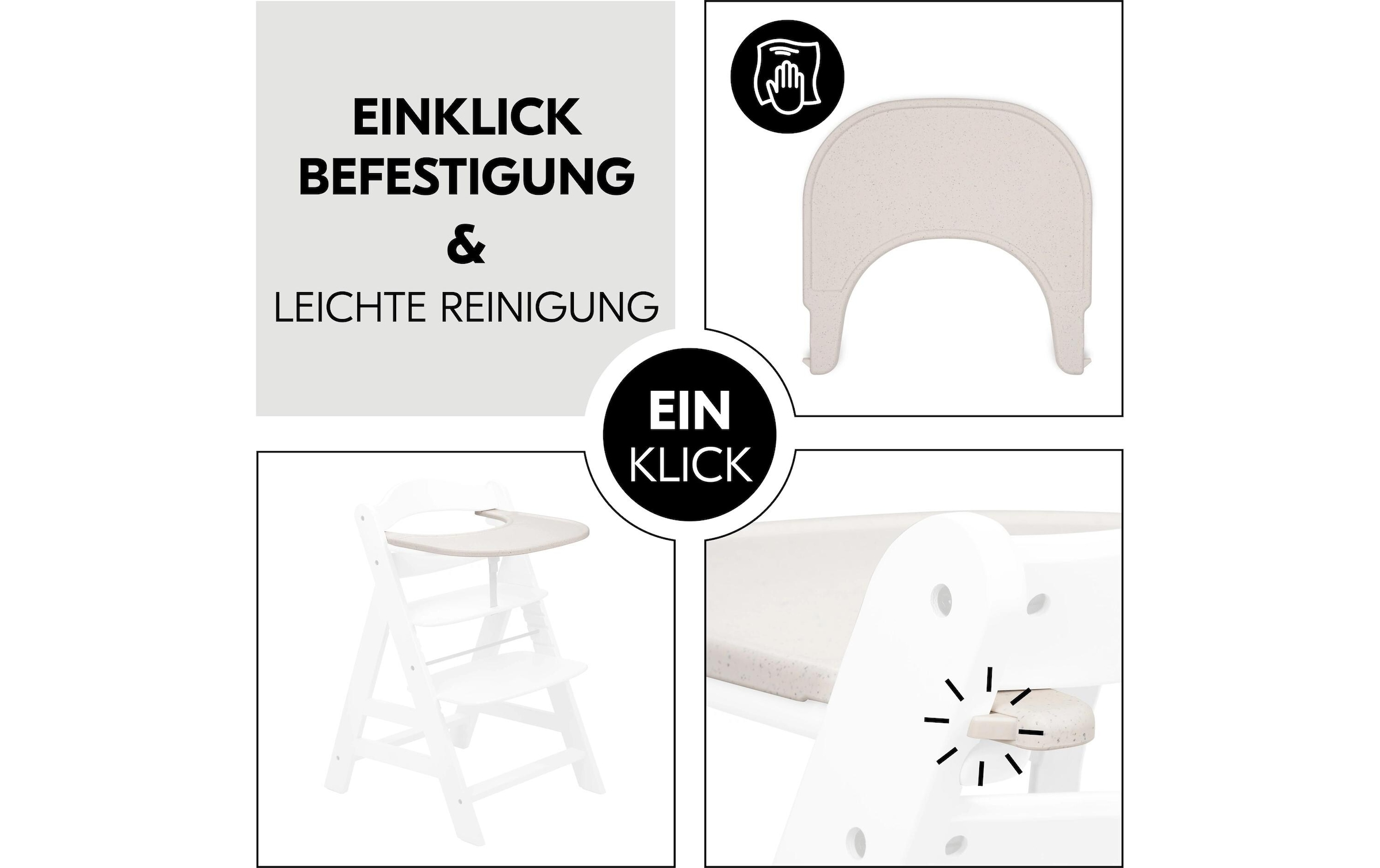 Hauck Hochstuhltablett »Essbrett Alpha Click Speckle«