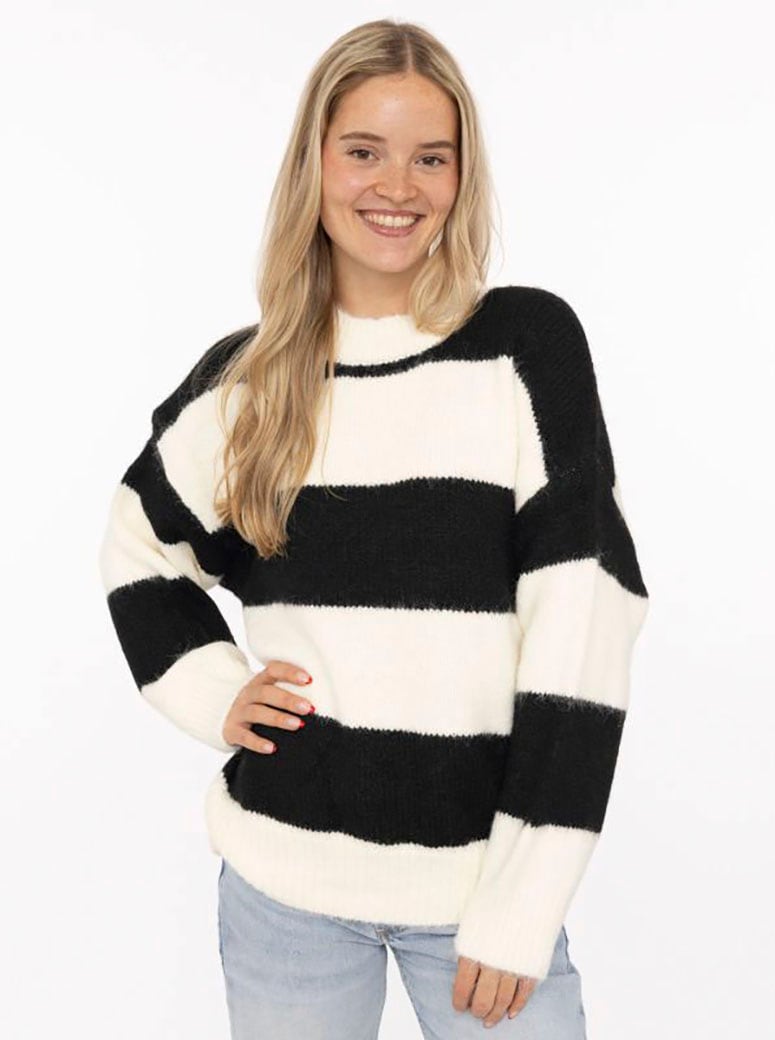Zwillingsherz Strickpullover »"Blockstreifen"« Rundhalsausschnitt, mit breiten Streifen und Wollanteil