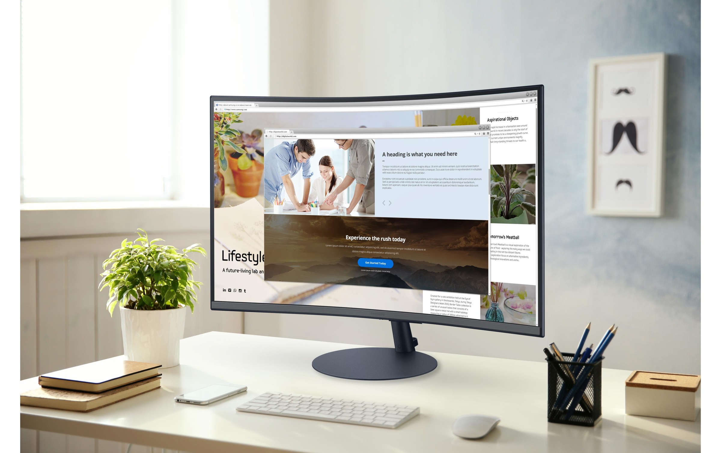 Samsung Curved-LED-Monitor »LC27T550FDRXEN«, 68,31 cm/27 Zoll, 1920 x 1080 px, Full HD, 4 ms Reaktionszeit, 75 Hz