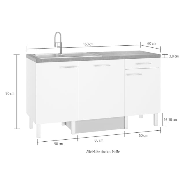 ❤ OPTIFIT Küche »Lilly2«, Breite 160 cm, wahlweise mit E-Geräten ordern im  Jelmoli-Online Shop
