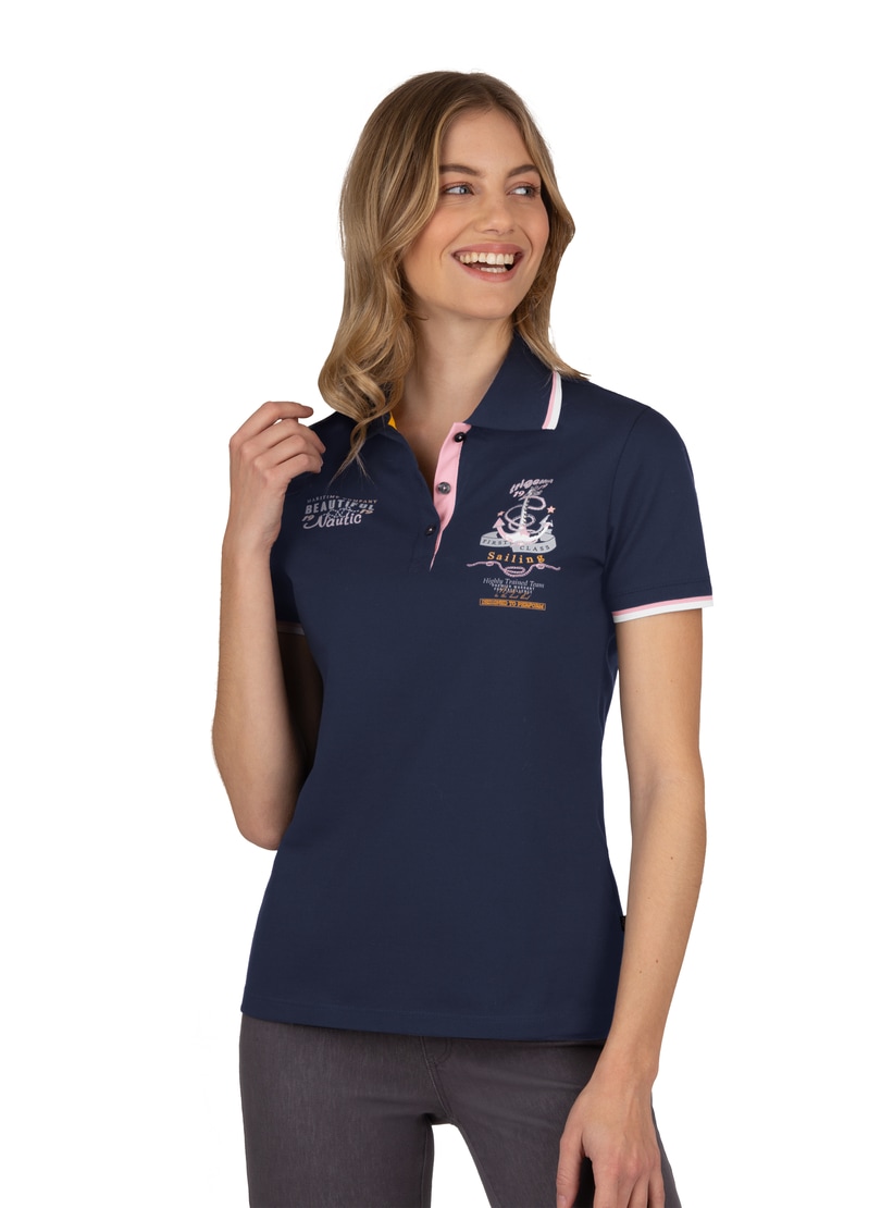 online bei Schweiz Jelmoli-Versand Trigema bestellen Damen mit Poloshirt maritimem Aufdruck« »TRIGEMA Poloshirt
