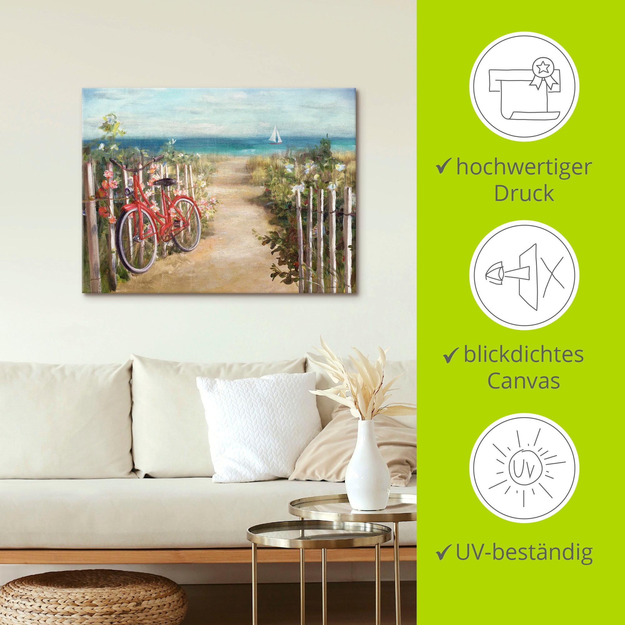 Artland Wandbild »Sommerfahrt«, Fahrräder, (1 St.), als Leinwandbild, Poster in verschied. Grössen