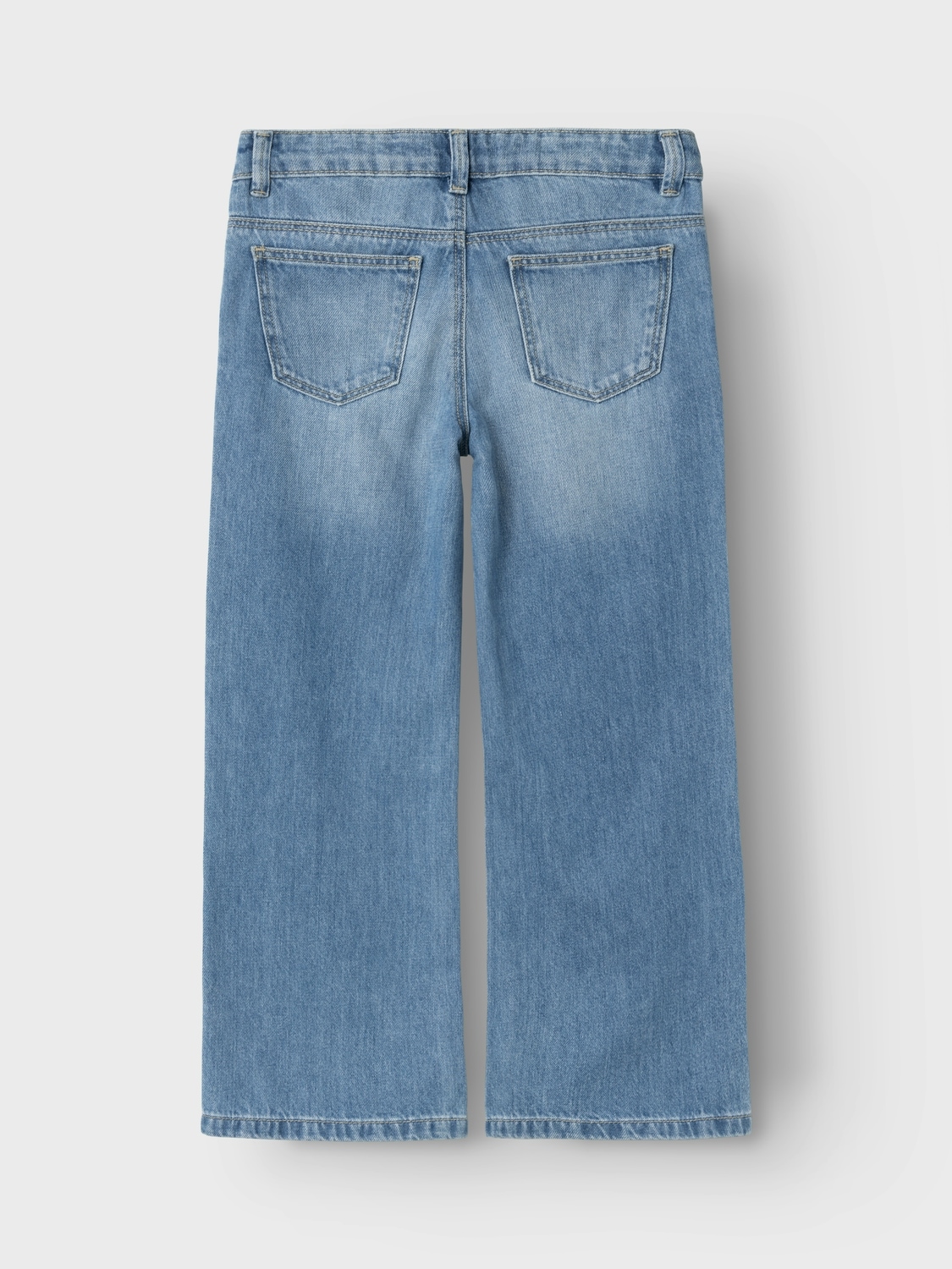 Name It Weite Jeans »NKFROSE für Mädchen mit weitem Bein und klassischem Sitz«, normal, Denim, Abriebeffekte, Reissverschluss