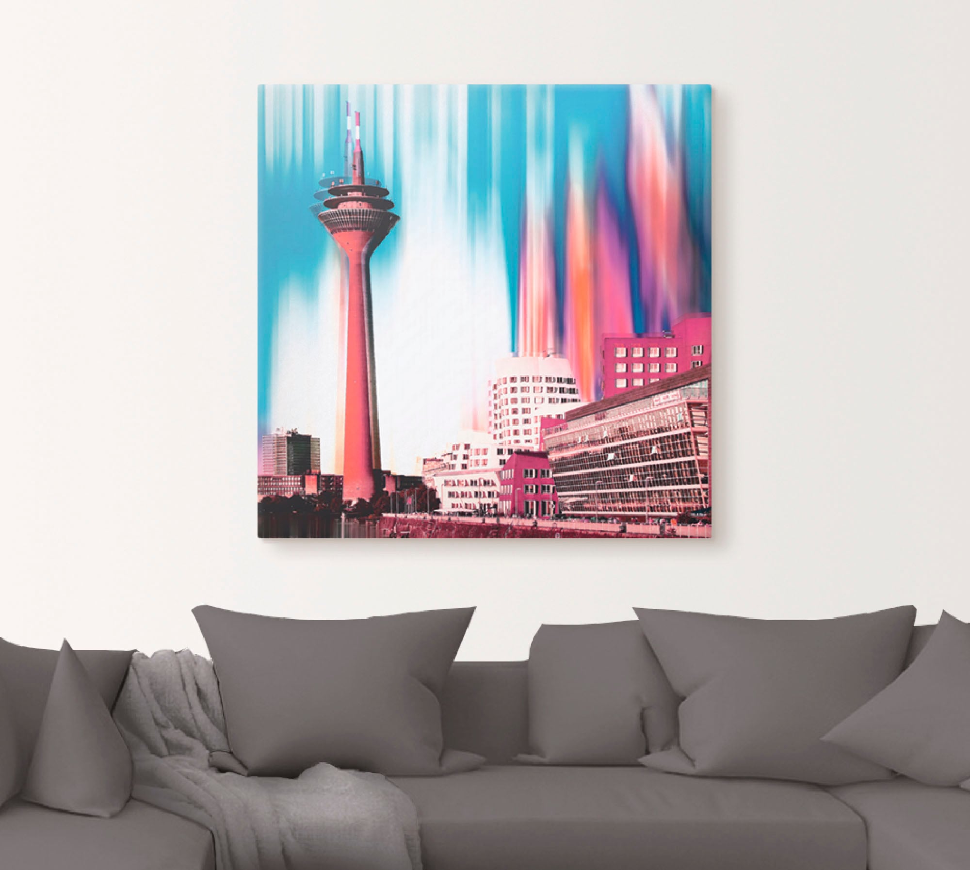 Artland Leinwandbild »Düsseldorf Skyline Collage I«, Deutschland, (1 St.), auf Keilrahmen gespannt