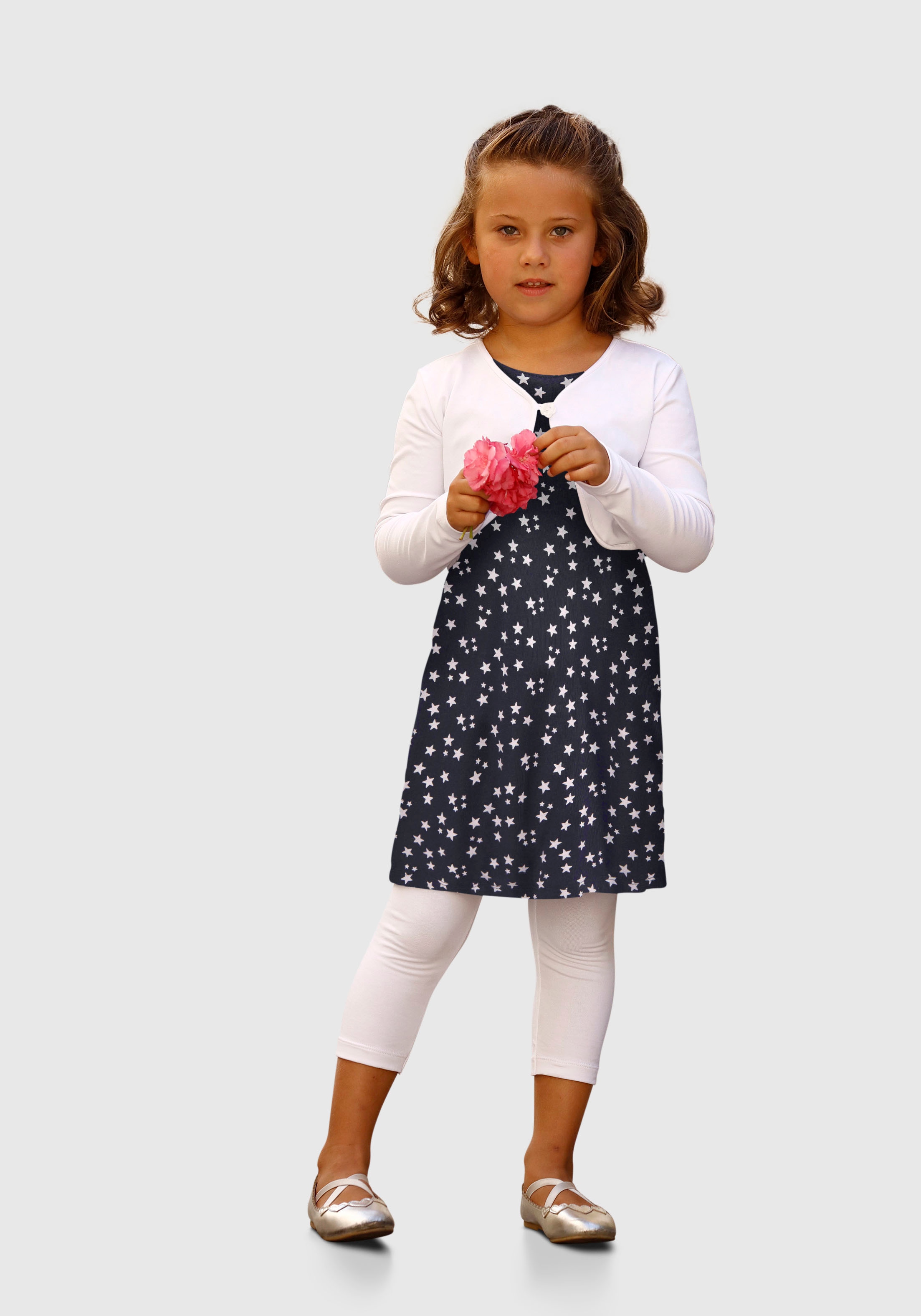 ✵ KIDSWORLD mit günstig Sternchendruck Kleid (Set), ordern Jelmoli-Versand | Leggings, Bolero, 