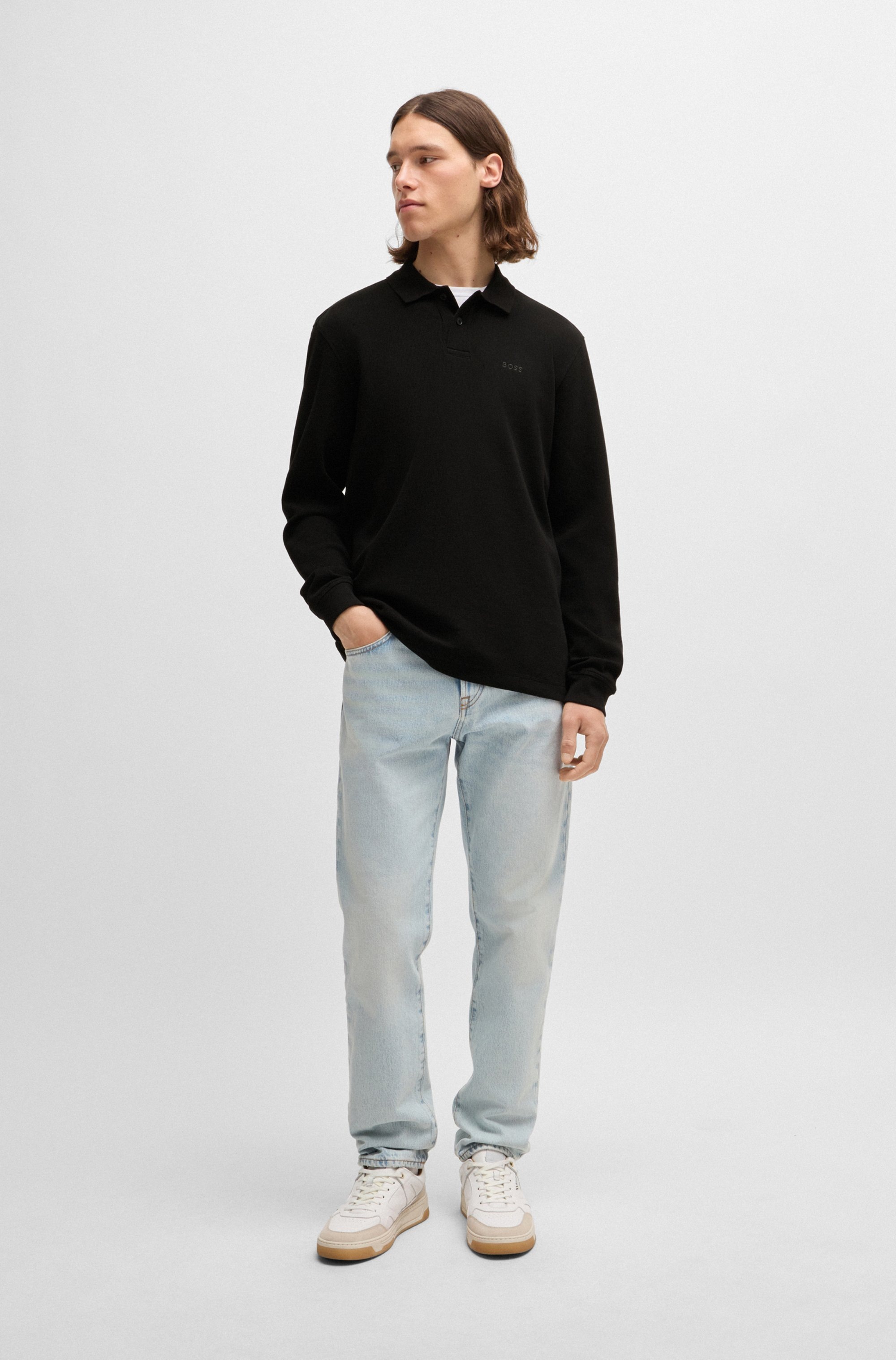 BOSS ORANGE Poloshirt »Petempestolong«, mit Knopfleiste
