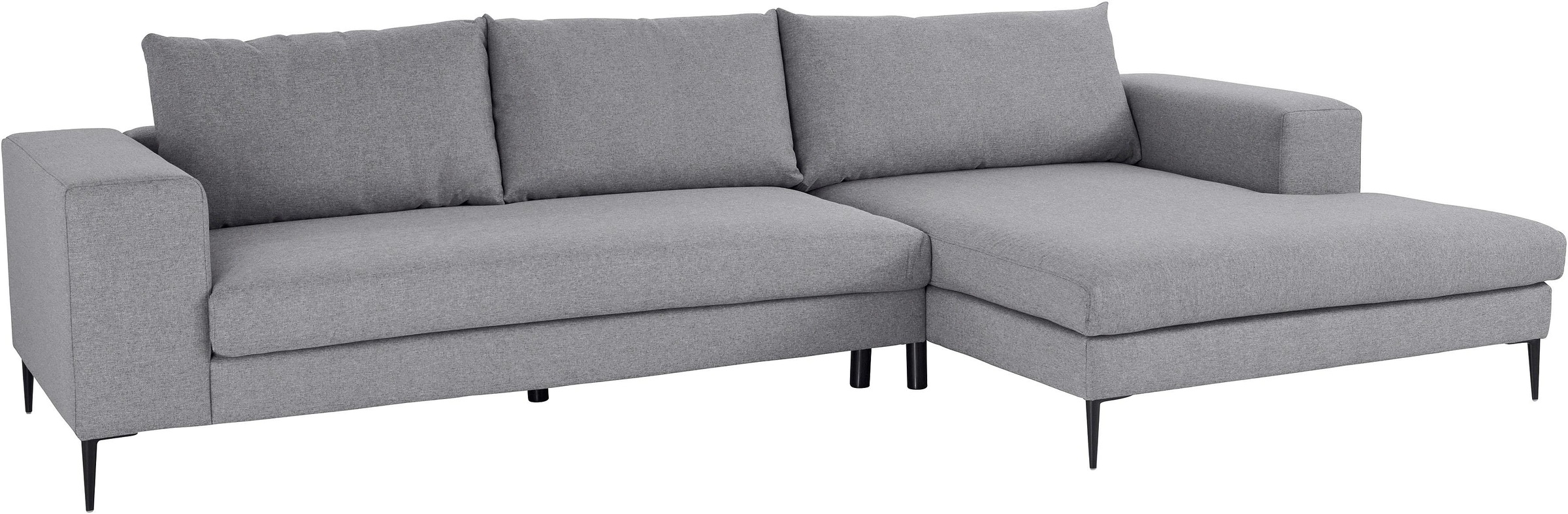 INOSIGN Ecksofa »Aurora, L-Form, mit extra breiter Recamiere, 324 x 170 cm (BxT)«, Designsofa mit tollem Sitzkomfort, extra hohe Metallfüsse schwarz