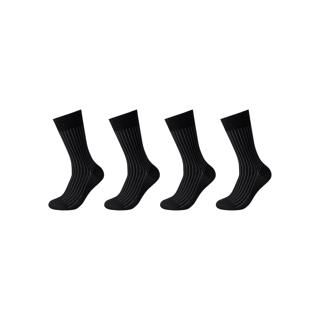 Camano Socken, (Packung, 4 Paar), Elegante Optik: feine, zweifarbige Rippstruktur