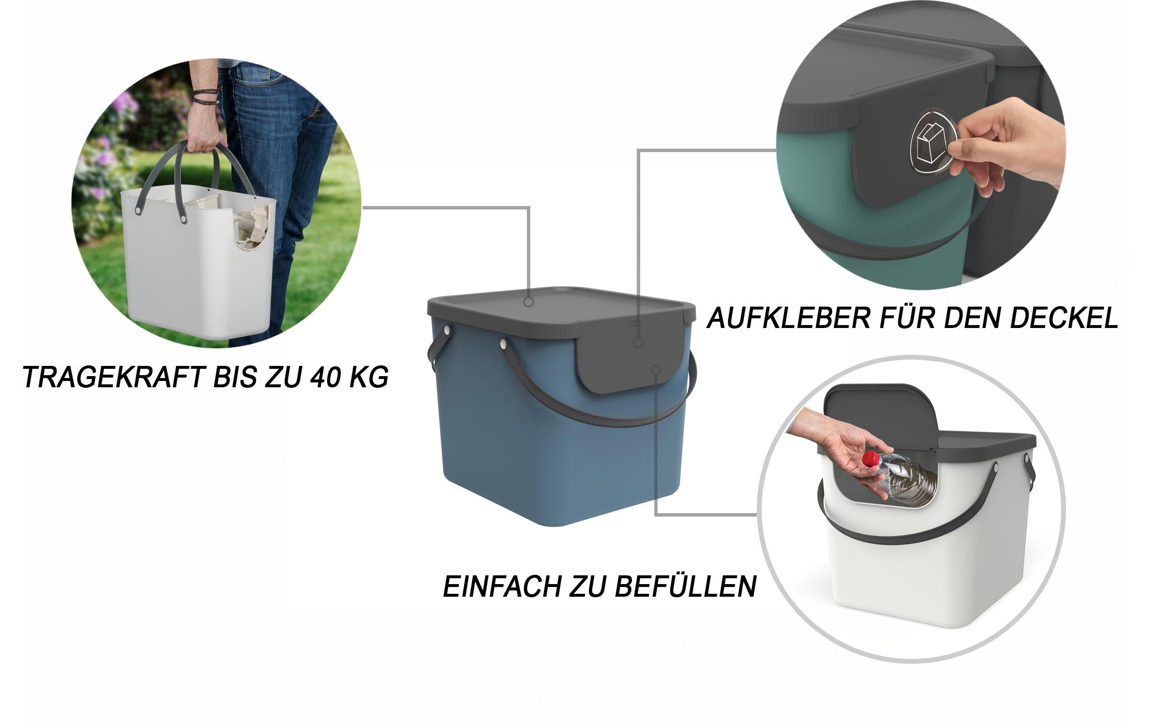 ROTHO Mülltrennsystem »Albula 40 l«, 3 Behälter