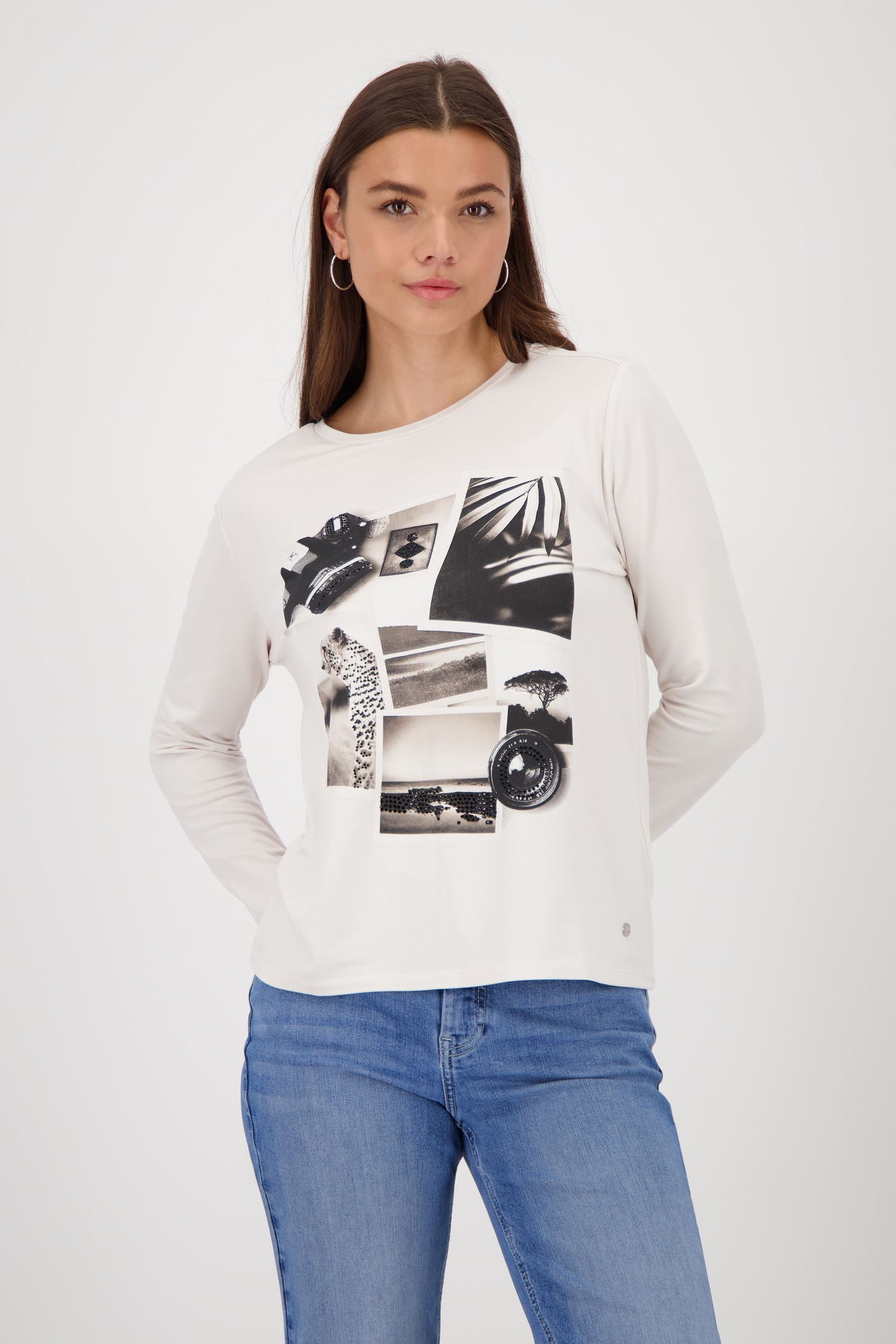 Monari Langarmshirt »Shirt Collage« Mit Rundhalsausschnitt