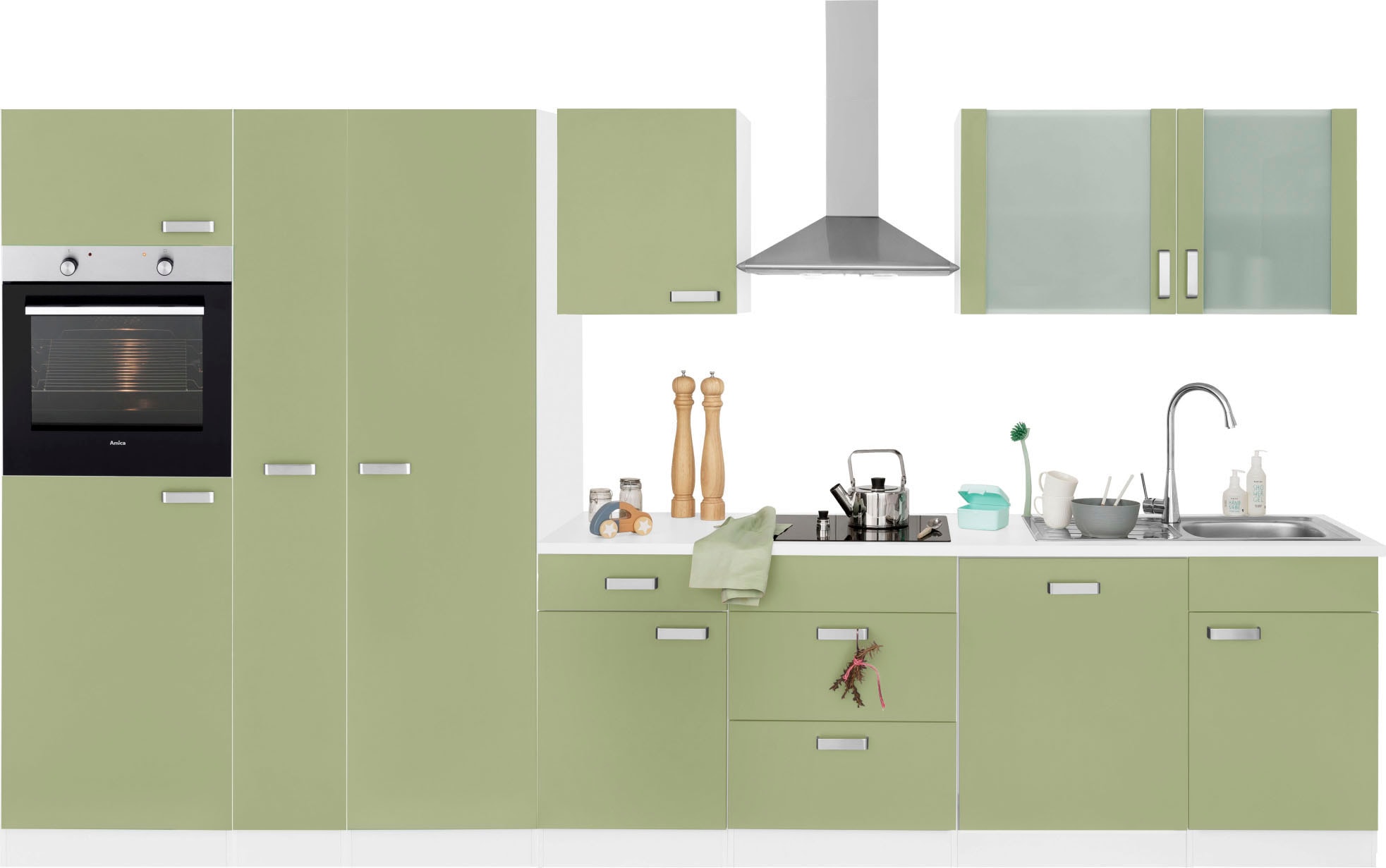wiho Küchen Küchenzeile »Husum«, ohne E-Geräte, Breite 360 cm