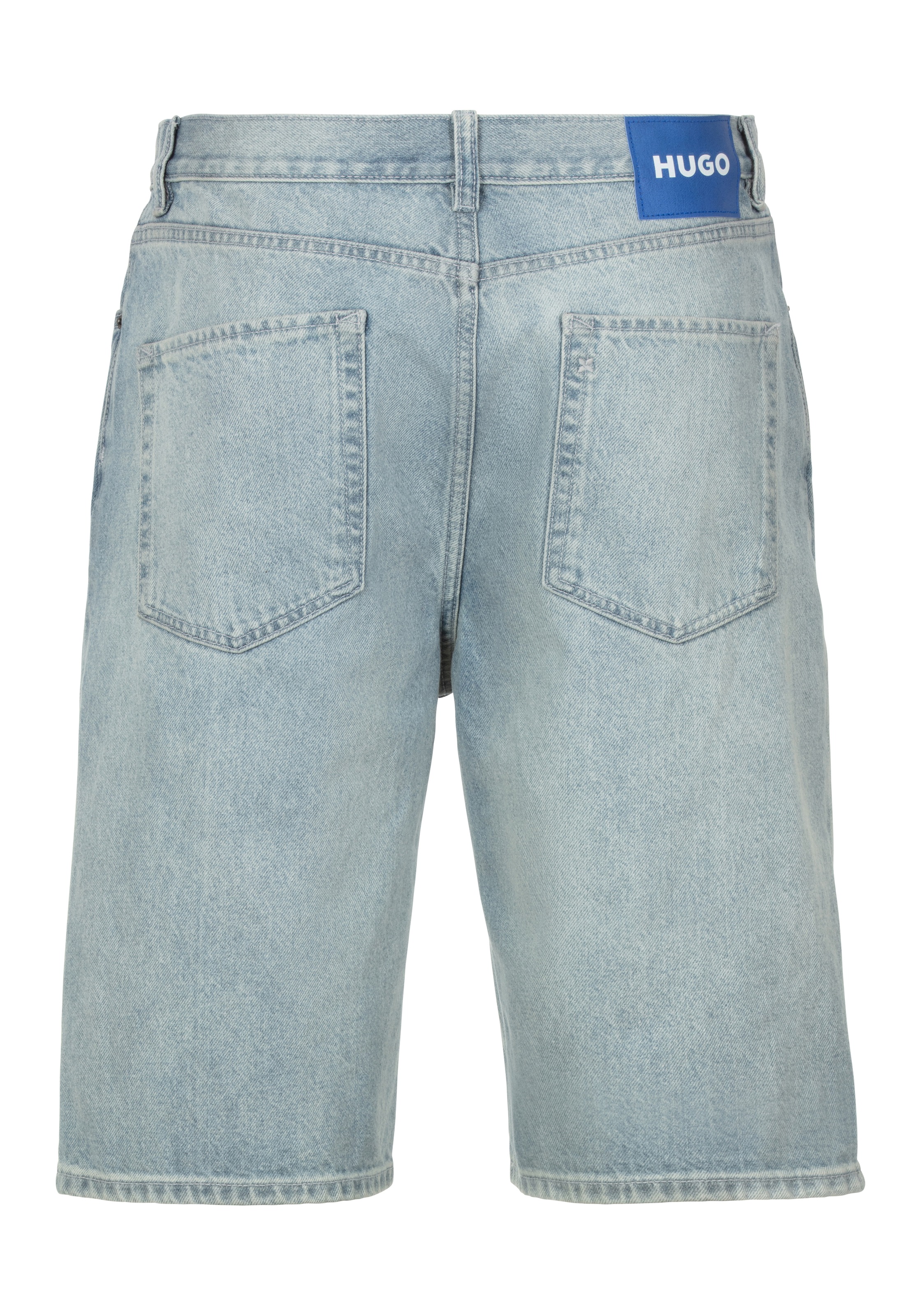 HUGO Blue Shorts »Skate shorts«, mit Logo-Lederpatch am Bund