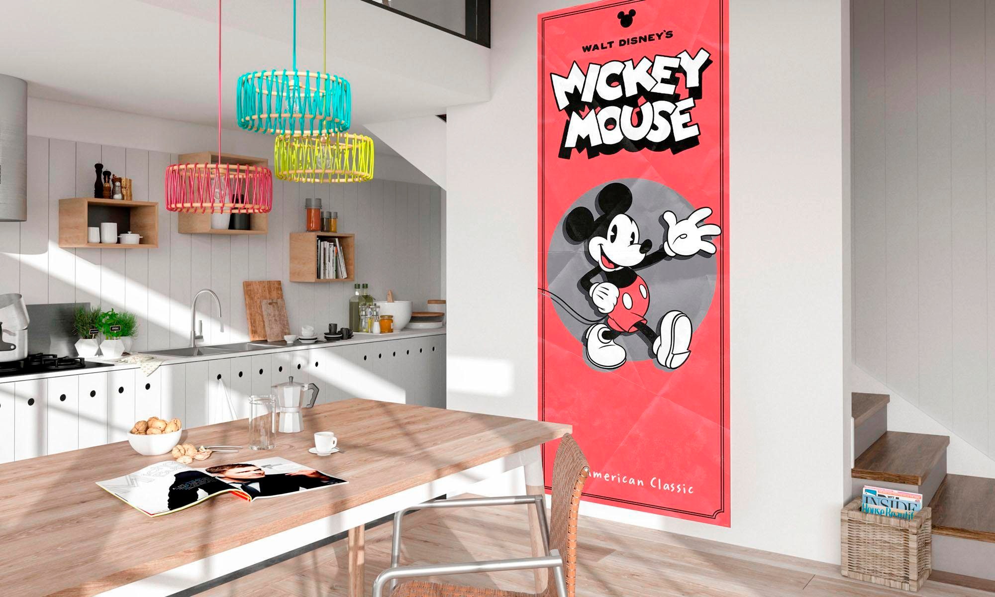 Komar Vliestapete »Digitaldruck Vlies - Mickey - American Classic - Grösse 100 x 250 cm«, bedruckt, Kinderzimmer