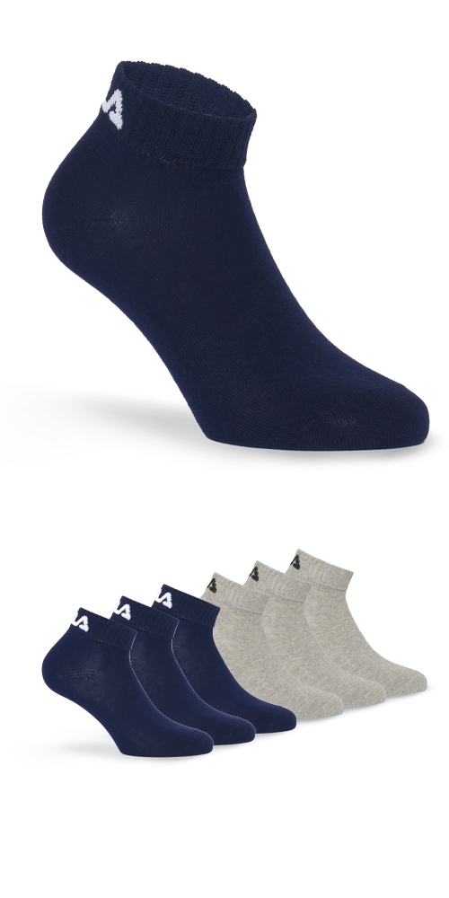 Fila Kurzsocken »UNISEX INVISIBLE PLAIN SOCKS« 6 Paar tlg. Baumwollmischung, Rippenbündchen, flache Zehennaht
