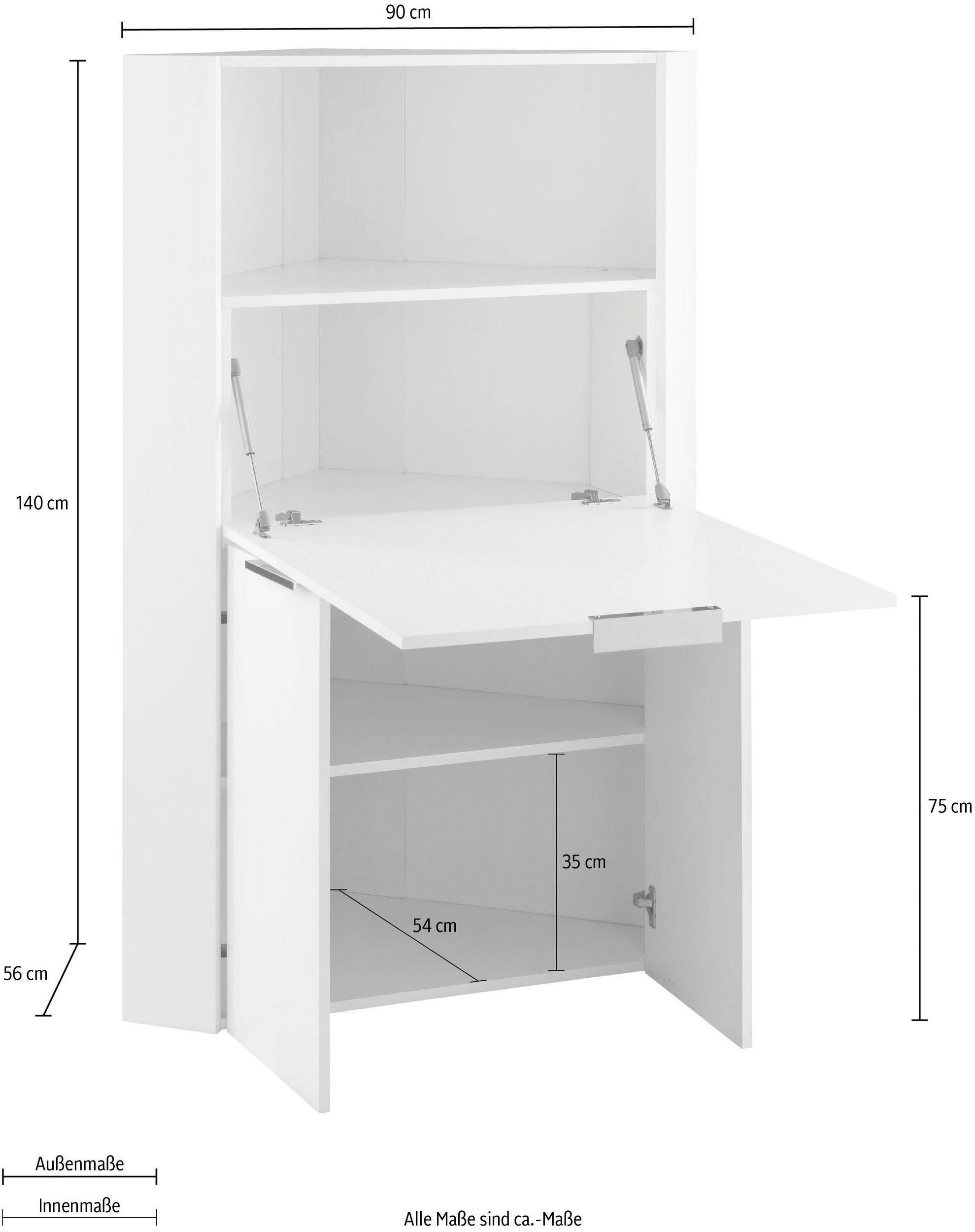 INOSIGN Sekretär »Dalia, Sekretär,«, Eckschreibtisch mit Stauraum, Breite 90 cm, Made in Italy