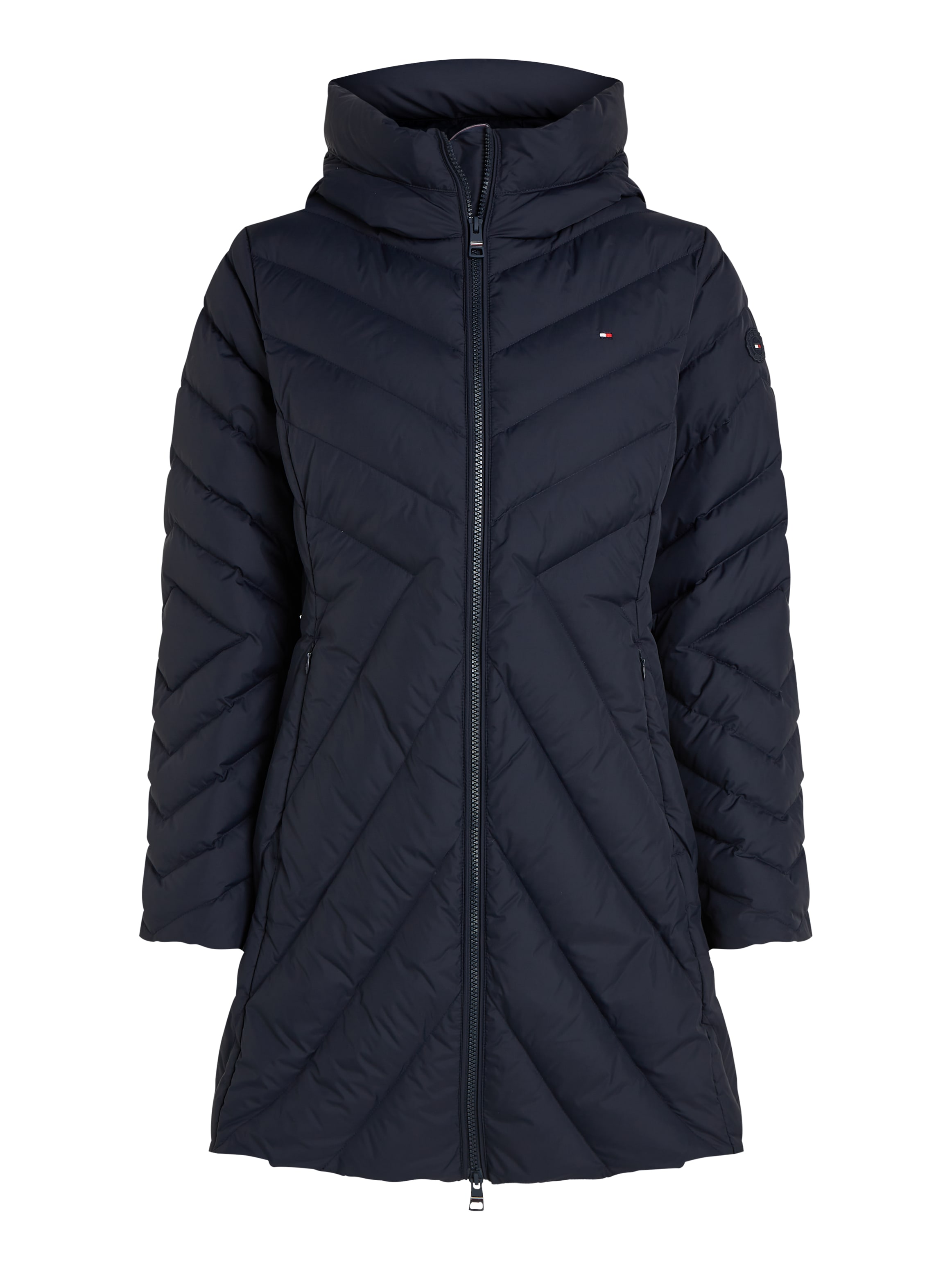 Tommy Hilfiger Steppmantel »CHEVRON MW PADDED COAT«, mit mittelstarker Wattierung und Tommy Hilfiger Markenlabel