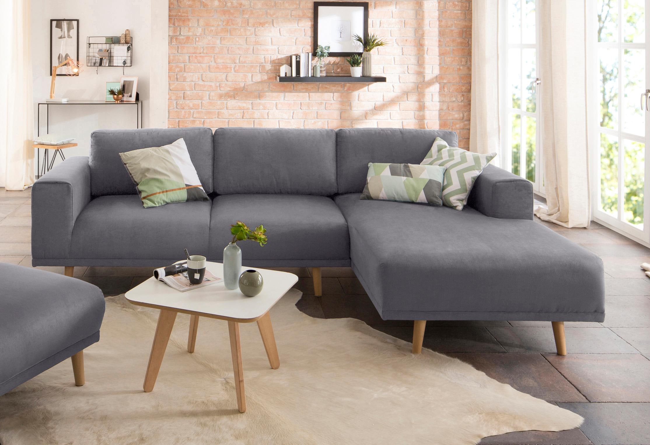 Home affaire Ecksofa »Lasse L-Form«, im scandinavischen Stil mit Holzfüssen