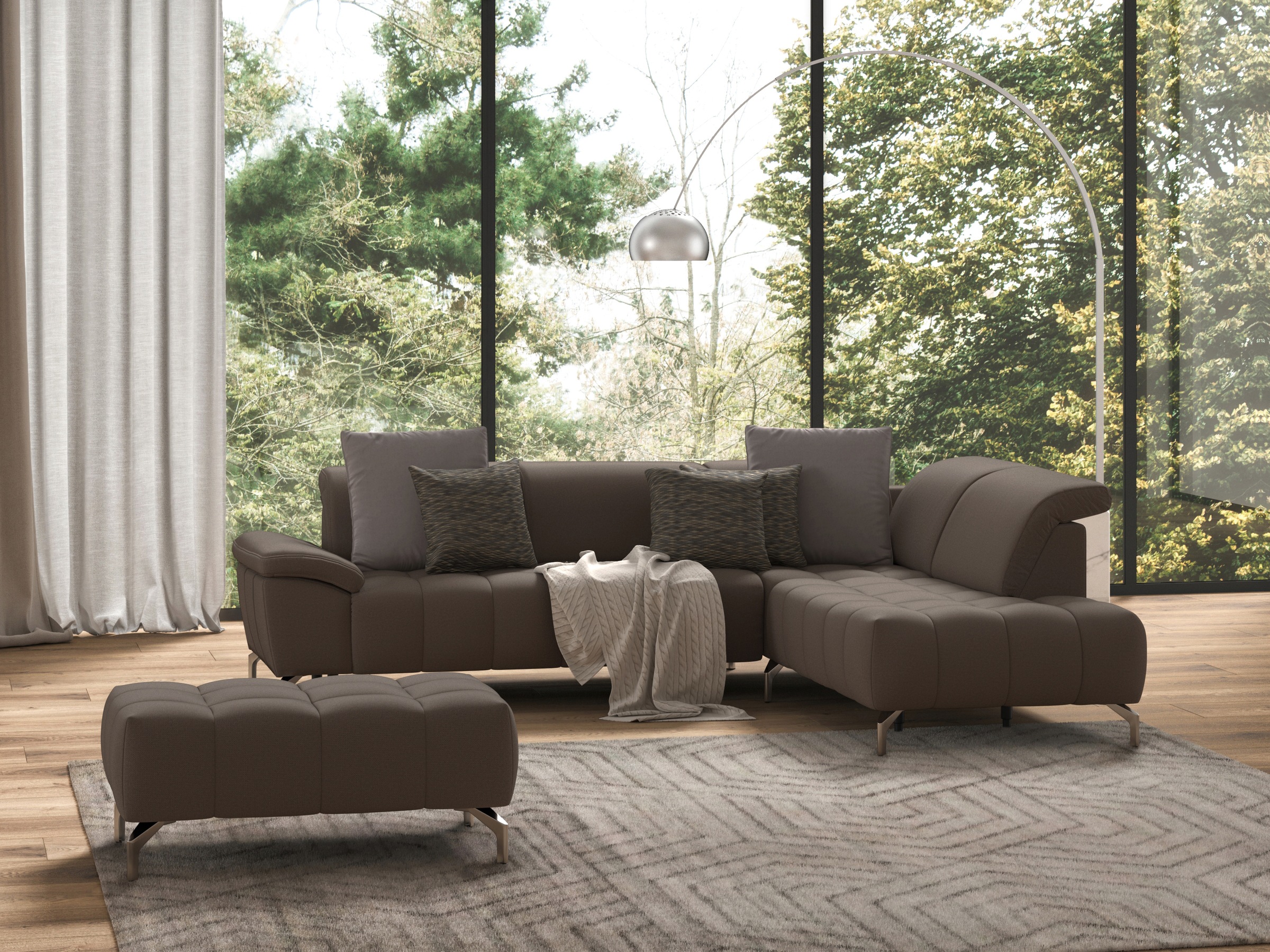 sit&more Ecksofa »Cool L-Form«, wahlweise mit Kopfteilverstellung und Vorziehsitz, motorisch