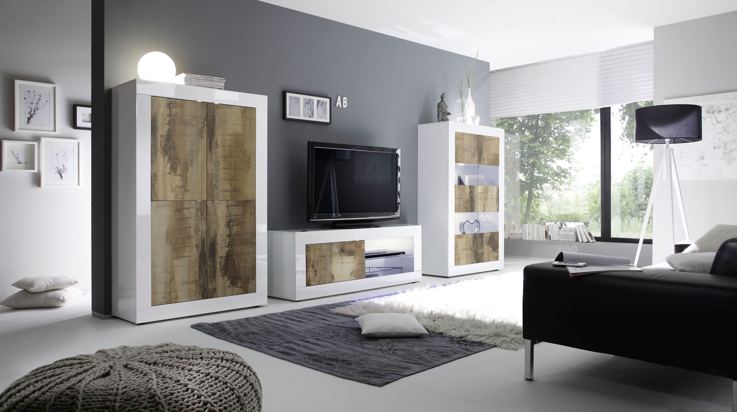 INOSIGN Highboard »Basic Höhe 162 cm, Breite 102 cm, Kommode 4 Türen, Hochkommode«, Metallgriff, moderne Rahmenoptik, viel Stauraum, Farbauswahl
