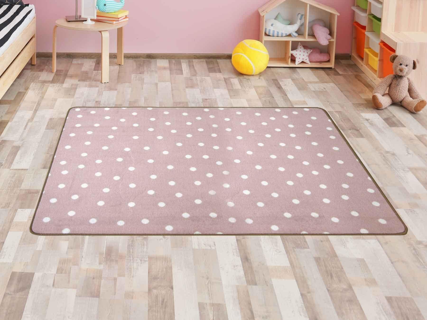 Primaflor-Ideen in Textil Kinderteppich »PUNTO«, rechteckig, 5 mm Höhe, Kurzflor, Motiv Punkte, Kinderzimmer