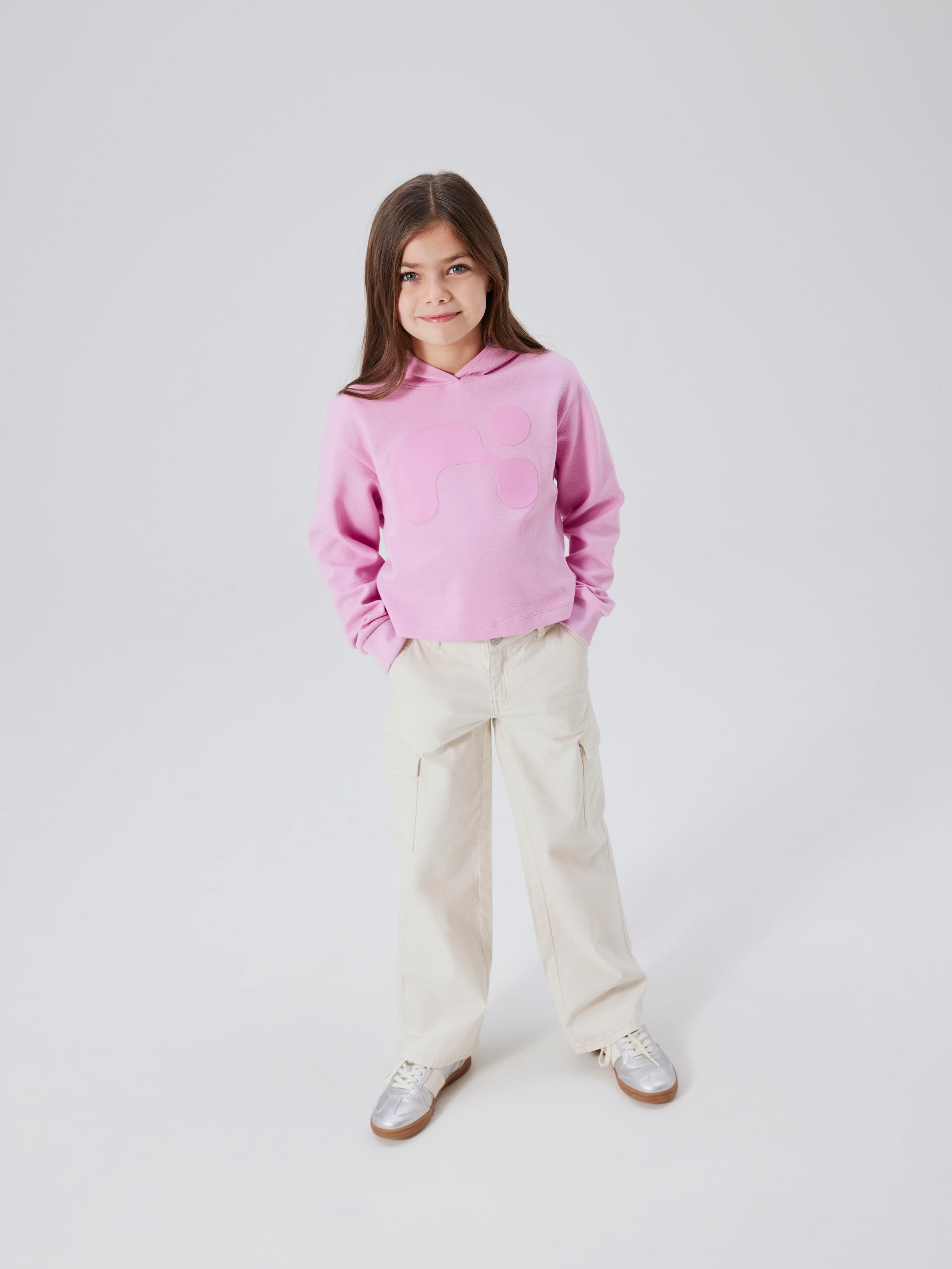 Name It Cargohose »NKFROSE für Mädchen mit Cargotaschen und Stretch« unifarben, modisch, regular fit, Baumwollmischung, Web