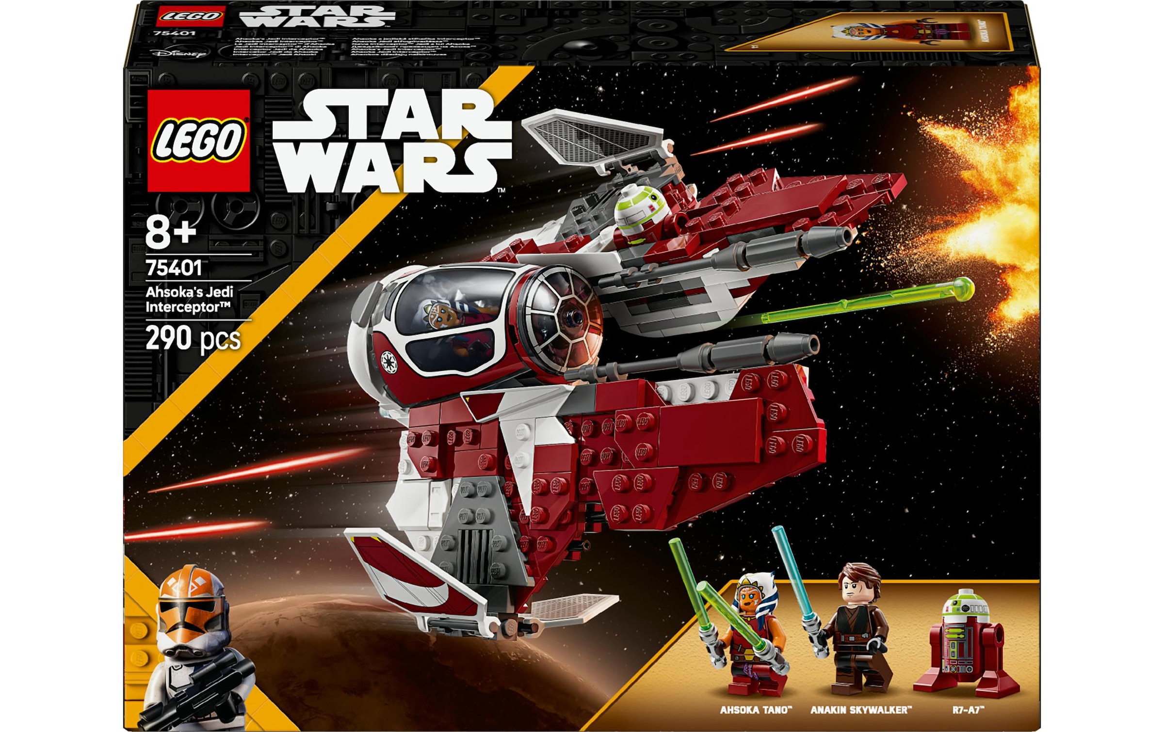 LEGO® Spielbausteine »Star Wars Ahsokas Jedi Interceptor 75401«, (290 St.)