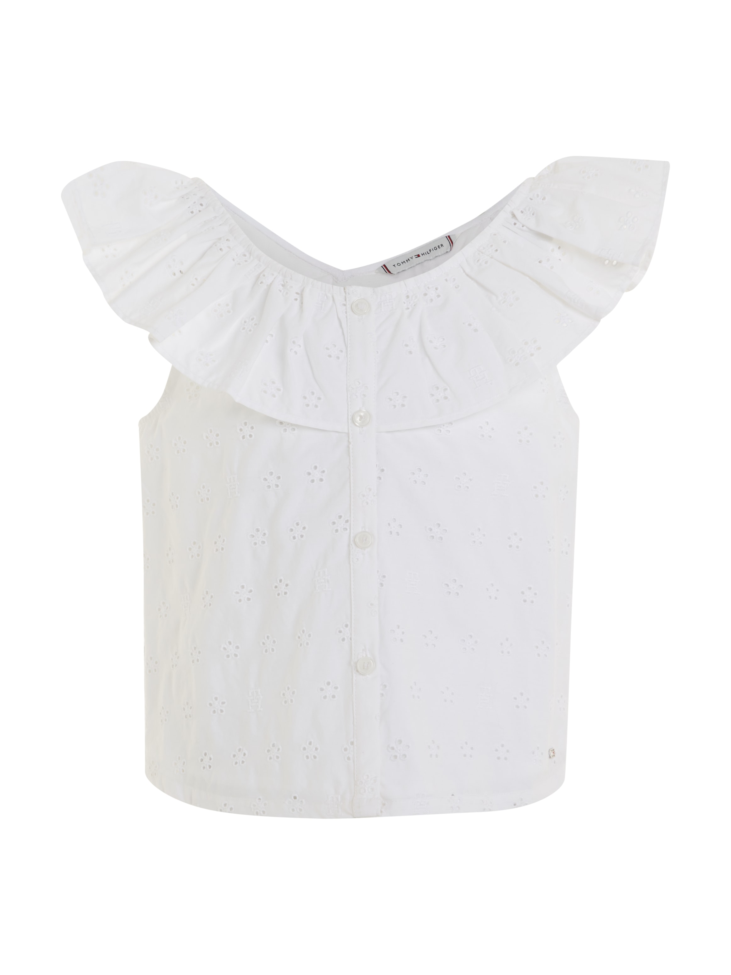 Tommy Hilfiger Babydollshirt »BRODERIE ANGLAISE FRILL TOP«, Kinder bis 16 Jahre