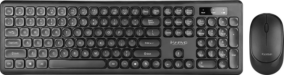 MARVO Tastatur- und Maus-Set »Marvo Wireless/kabellose Tastatur und Maus«