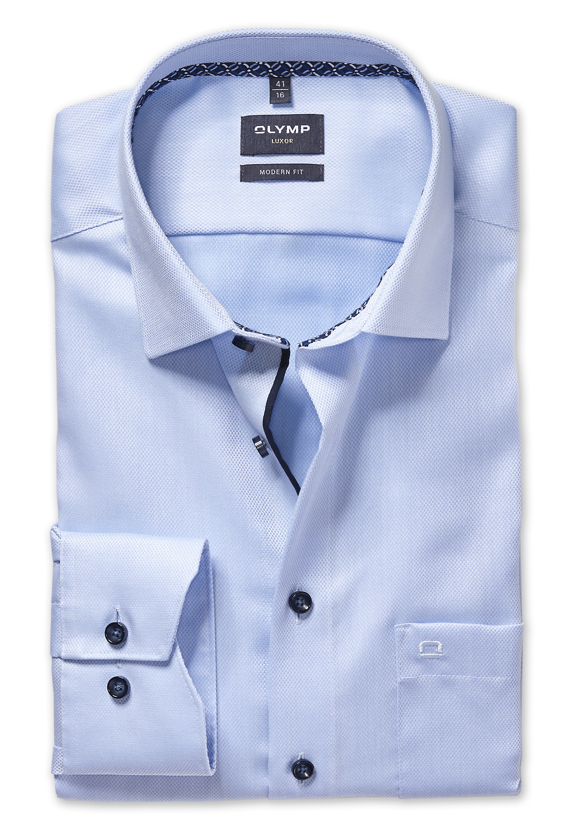 OLYMP Businesshemd »Luxor Modern Fit New-Kentkragen« kontrastfarbene Details an Krageninnenseite, modern fit
