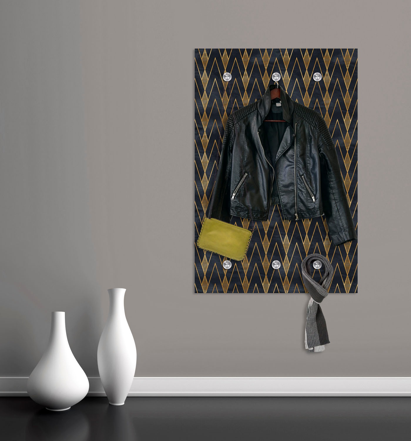 queence Garderobenleiste »Zacken«, mit 6 Haken, 80 x 120 cm