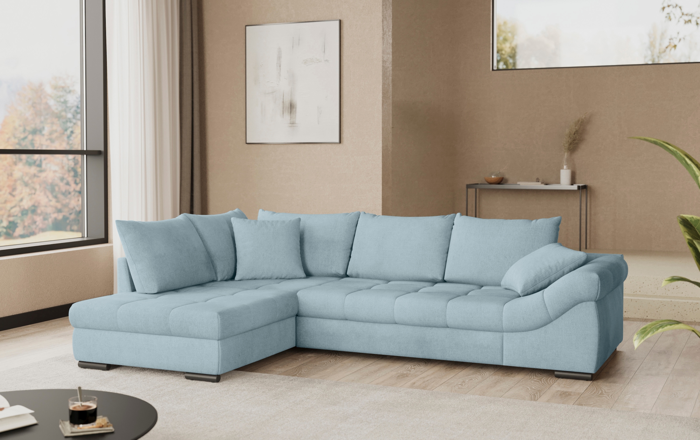 Mr. Couch Ecksofa »Allegro DuraFlex, L-Form«, Hochschläfer-Bettauszug, Kaltschaumpolsterung, bis 140 kg belastbar