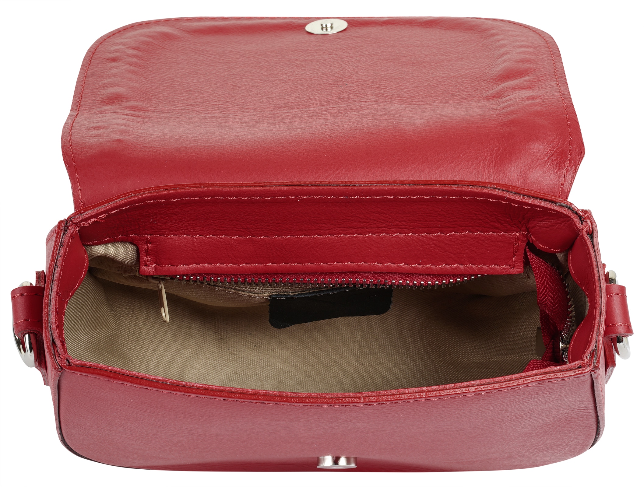 Cluty Umhängetasche, echt Leder, Made in Italy