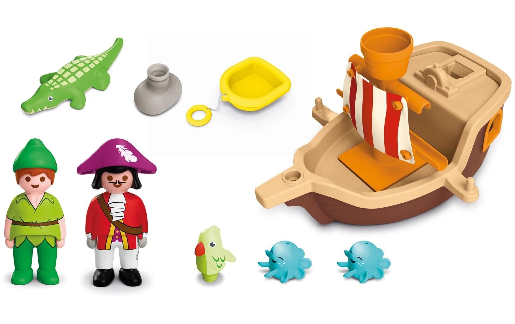 Playmobil® Spielbausteine »Junior Peter Pans Piratenschiff Wasserspritzspass 71769«, (12 St.)