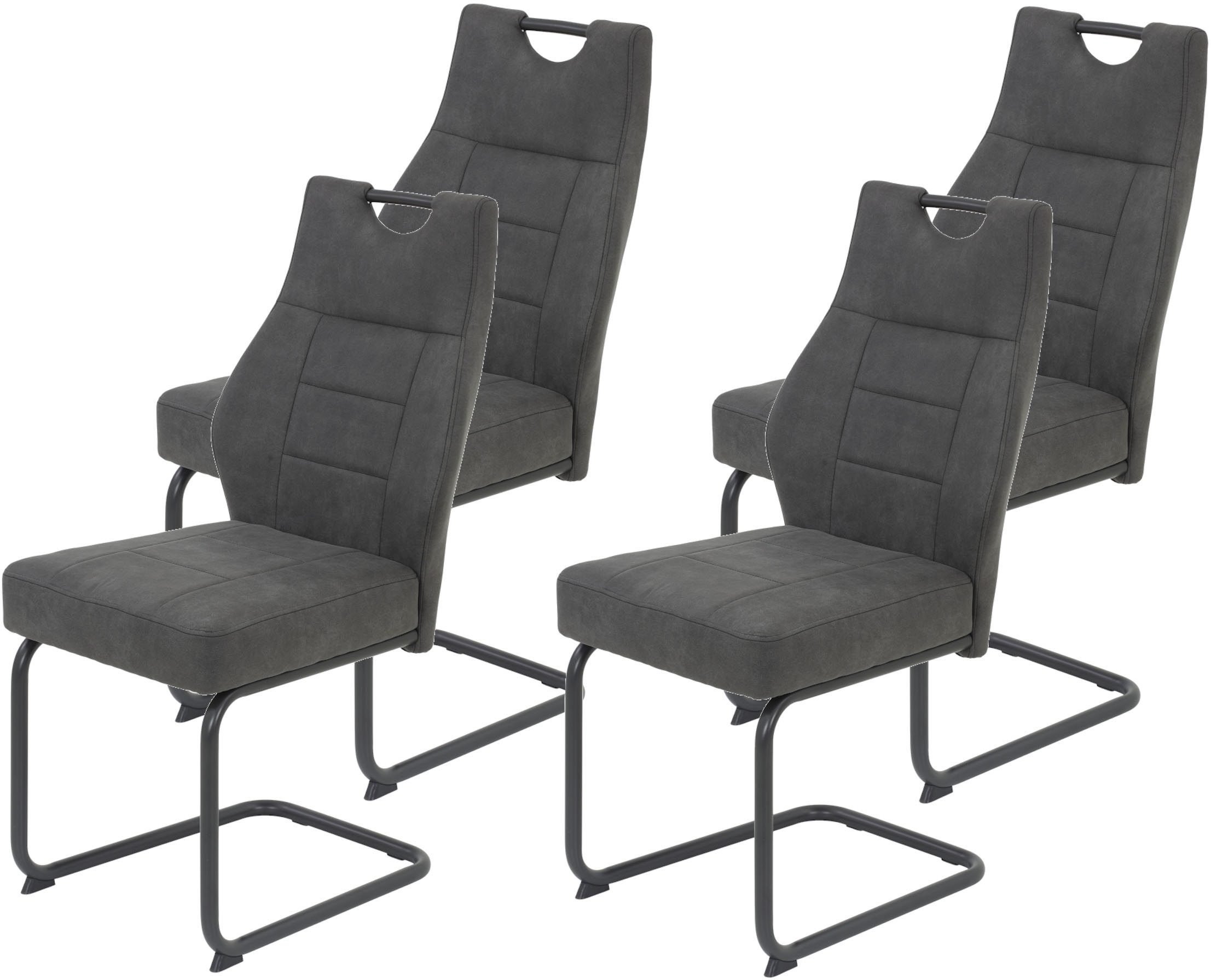 HELA Esszimmerstuhl »Linda S Schwingstuhl BESTSELLER«, (Set), 4 St., Microfaser, mit Taschenfederkern Sitz, mit 140KG belastbar, Freischwinger