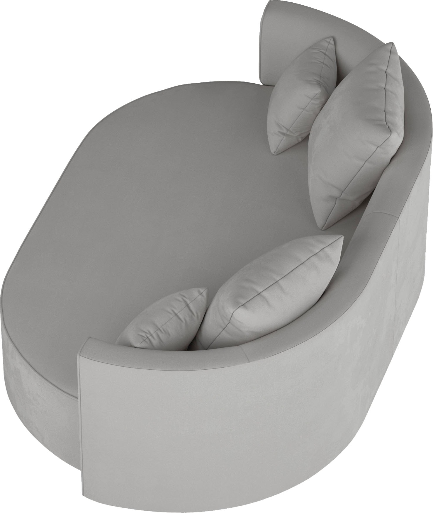 LeGer Home by Lena Gercke 2,5-Sitzer »ISALIE, rundes Loungesofa, mit Kissen, perfekt gepolstert«, moderne Stoffe, mit 4 Zierkissen, extra grosse Sitzfläche