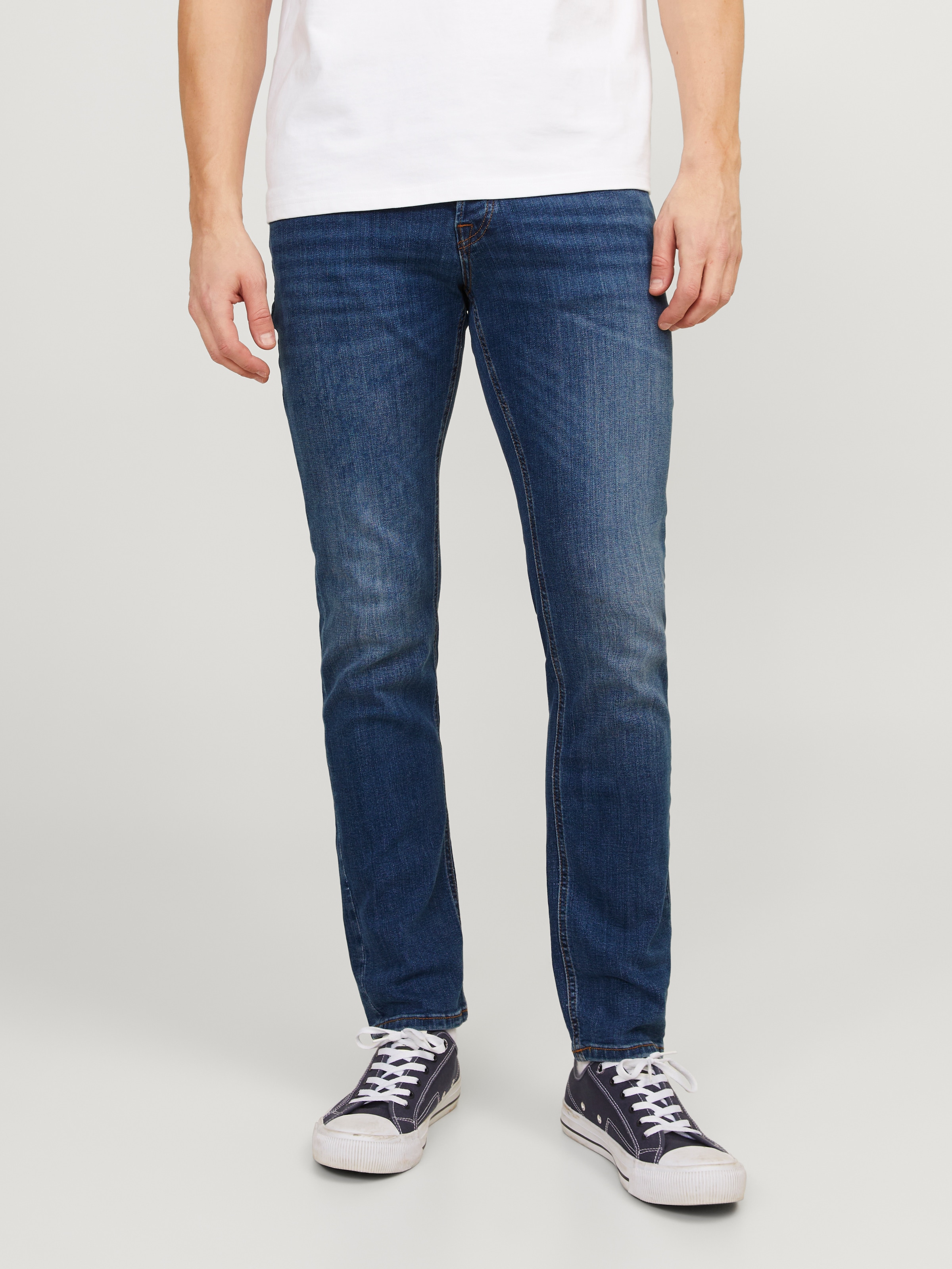 Jack & Jones Slim-fit-Jeans "JJITIM mit Waschung und praktischen Taschen" Abriebeffekte, modisch, slim fit, Denim