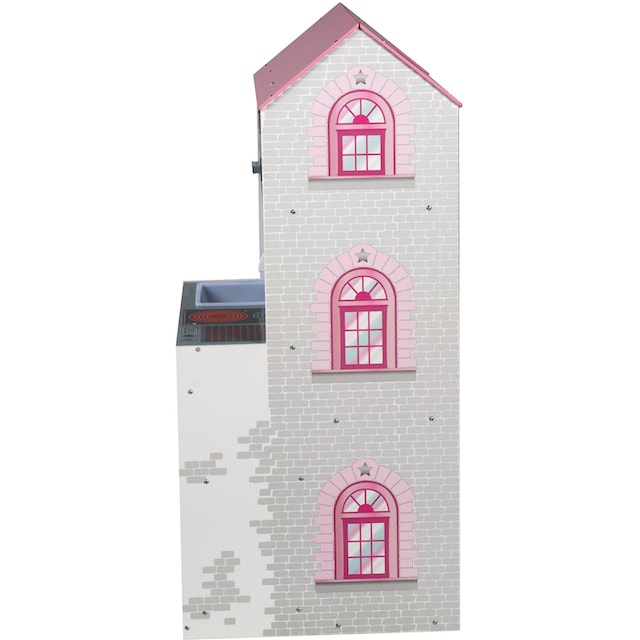 ✵ roba® Spielküche »Holzspielzeug, 2-in-1, rosa«, mit mehrstöckigem  Puppenhaus online kaufen | Jelmoli-Versand