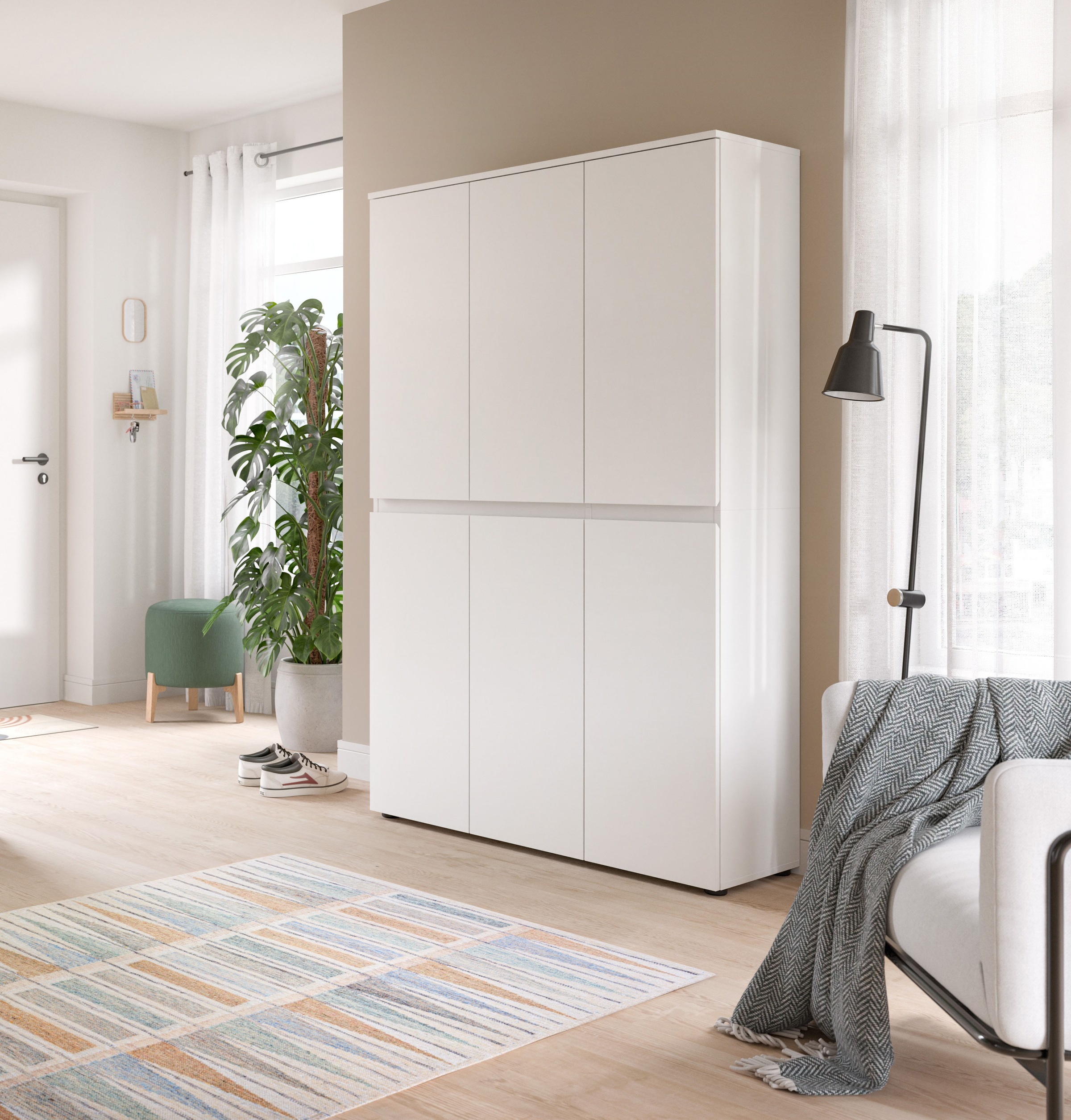 Home affaire Mehrzweckschrank "CIPELA" 1 Stk. tlg. BxH:105x175 cm, viel Stauraum, variable Einlegeböden, Kleiderstange