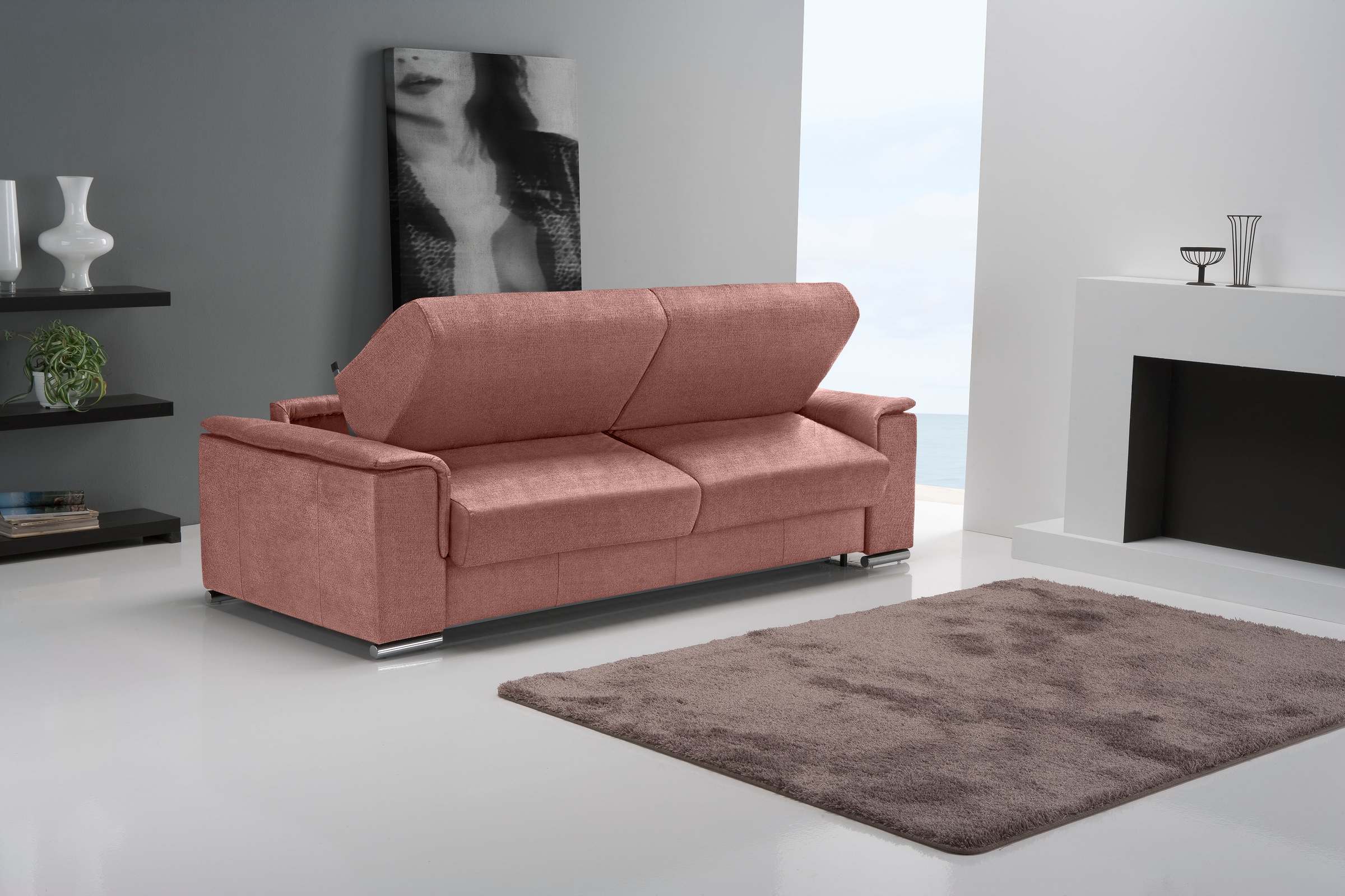 Egoitaliano Schlafsofa »Cecilia, modern & elegant, erstklassiger Sitzkomfort, Dauerschläfer«, inkl. Matratze und hochwertigem Metallbettrahmen, toller Schlafkomfort