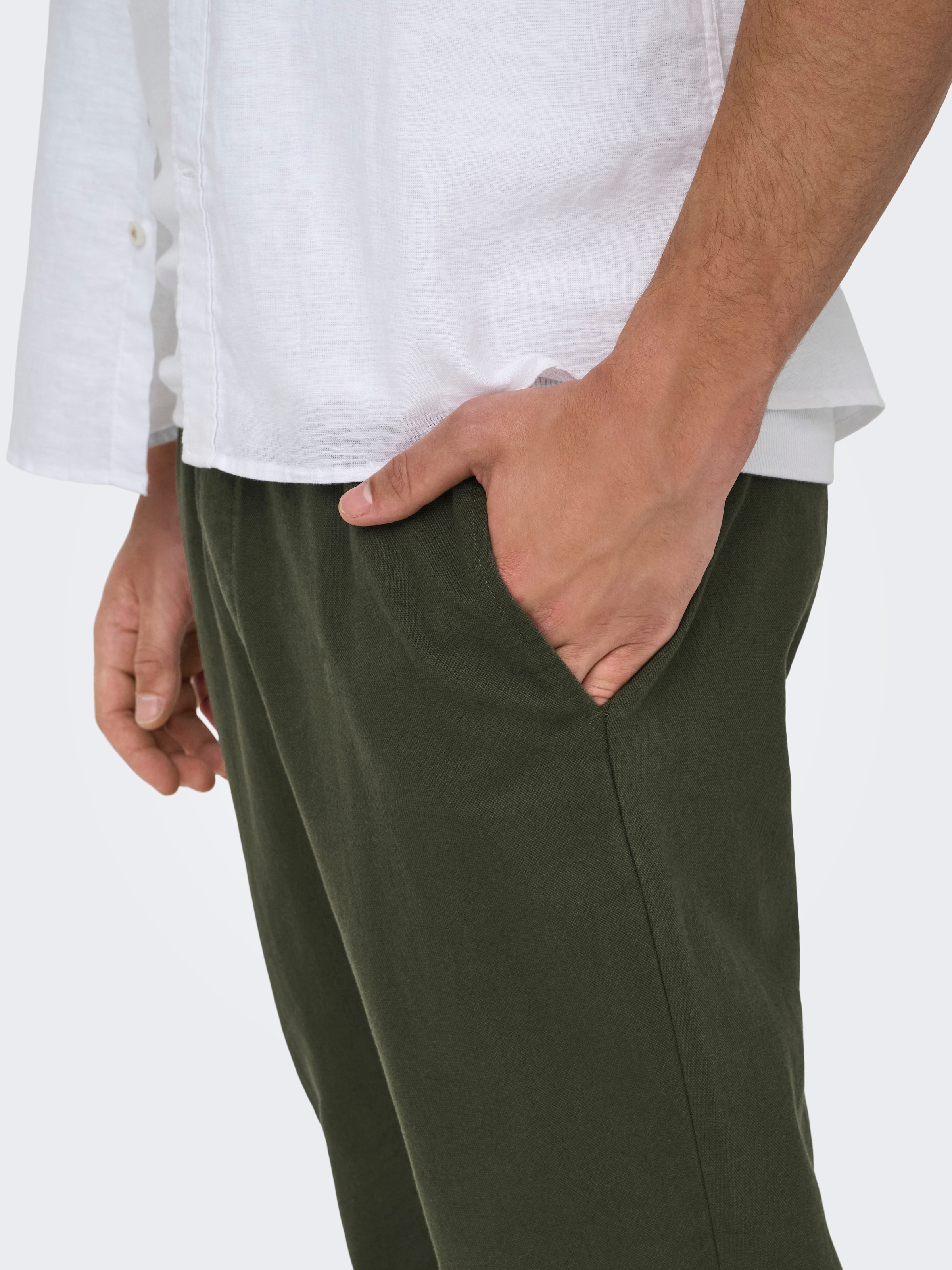 ONLY & SONS Stoffhose »ONSLINUS CROP 0007 COT LIN PNT NOOS«, mit Leinen