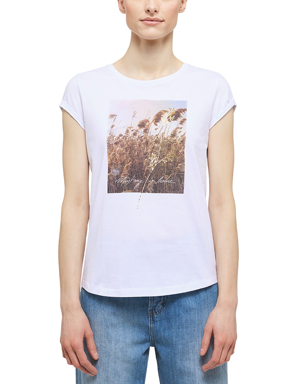 MUSTANG T-Shirt »Alina C Photoprint« Jelmoli-Versand bestellen Schweiz bei online