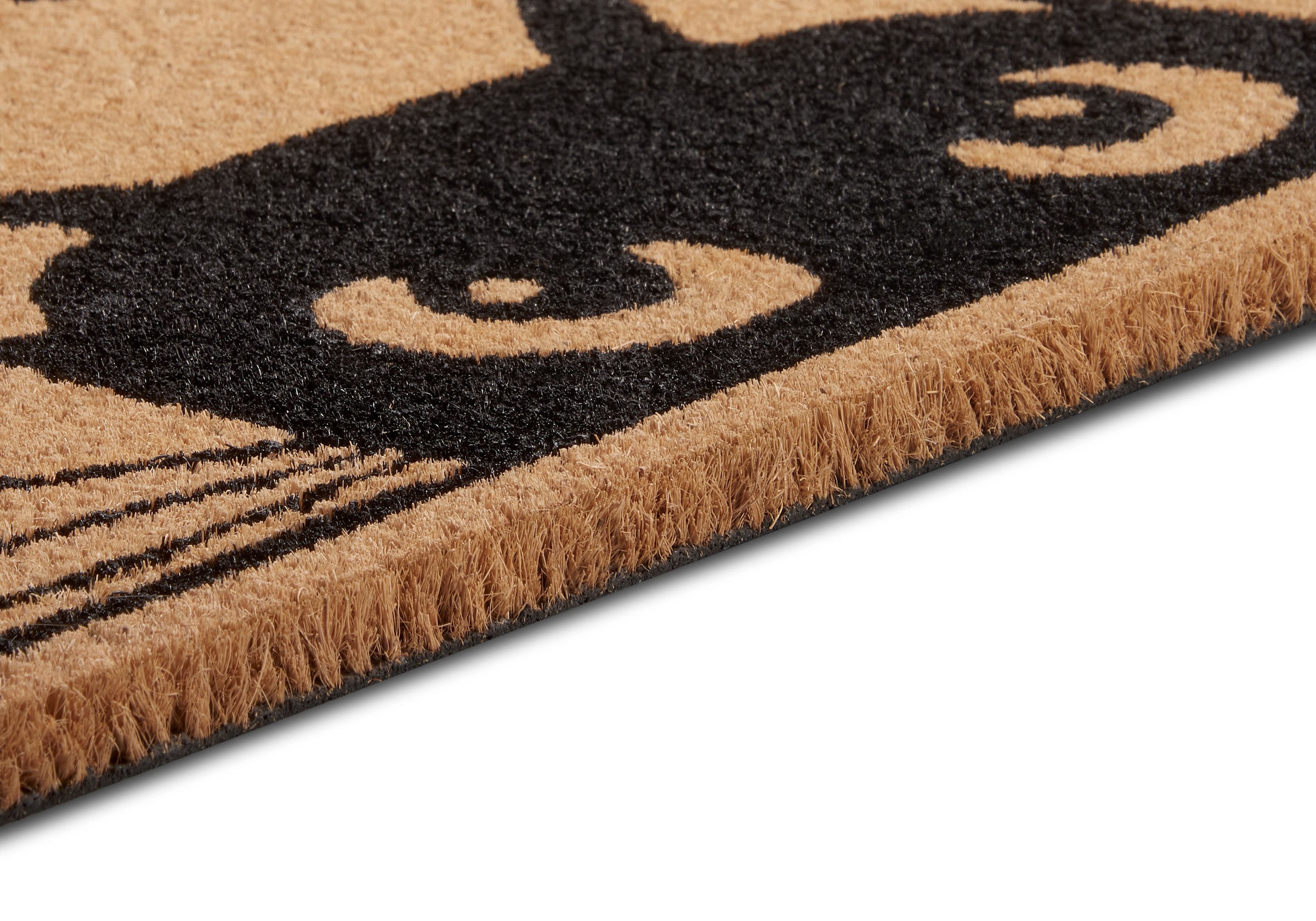 HANSE Home Fussmatte »Kokos Watching Cat, Türmatte«, rechteckig, 15 mm Höhe, Kokos, Schmutzfangmatte, Outdoor, Rutschfest, Innen, Kokosmatte, Flur