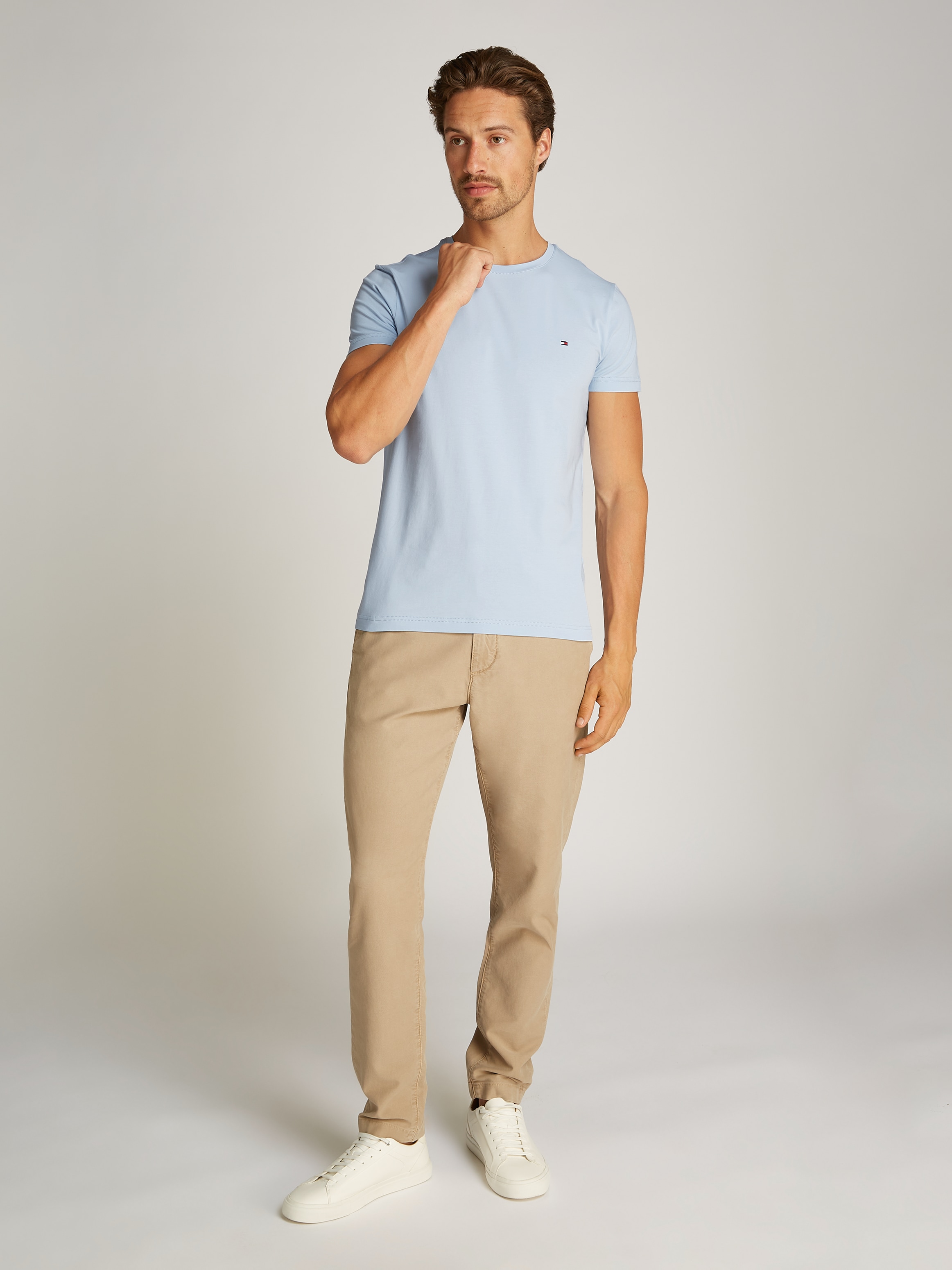 Tommy Hilfiger T-Shirt »STRETCH SLIM FIT TEE«, mit Rundhalsausschnitt