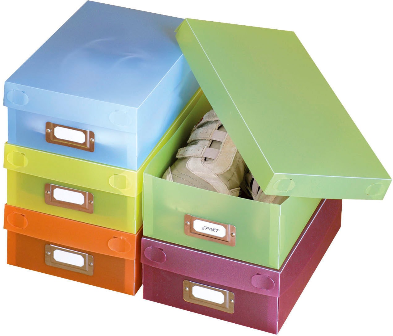 WENKO Schuhbox »Multi-Boxen«, (10 St.), mit Beschriftungsfeld und Deckel  online kaufen