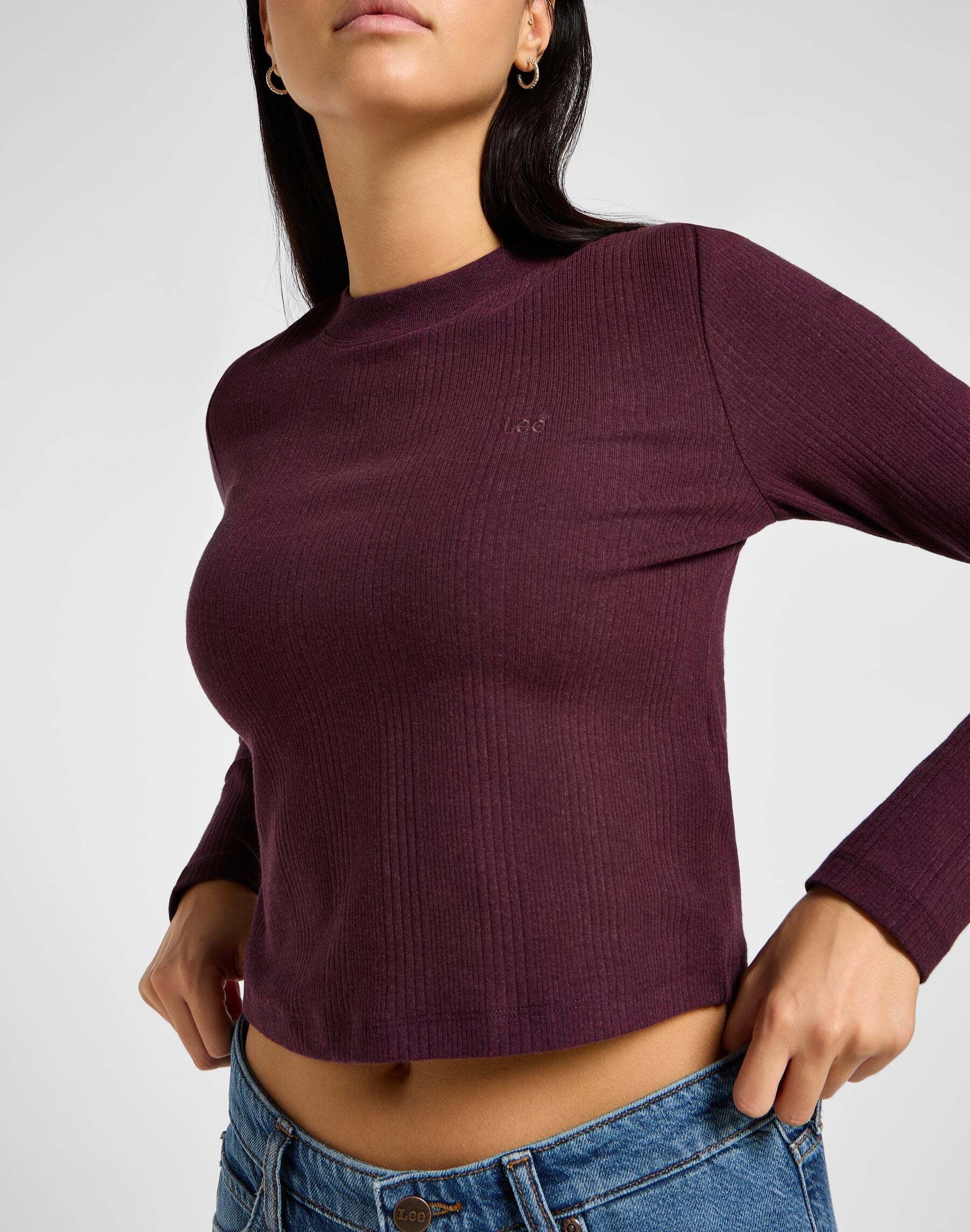 Lee® Langarmshirt »LEE Langarmshirt Longsleeves Cropped Rib Tee«